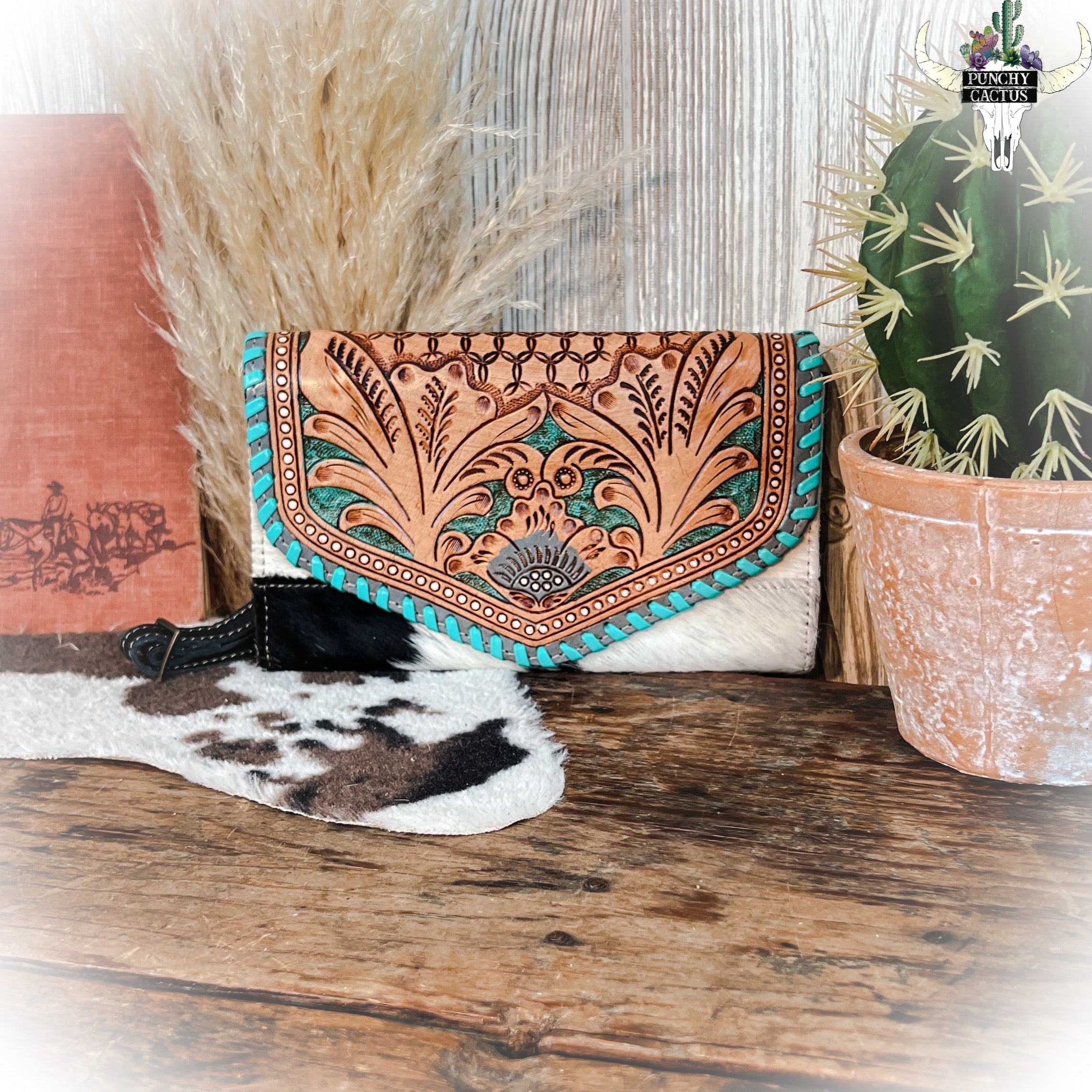 Western Fringe Purse, Punchy Cactus