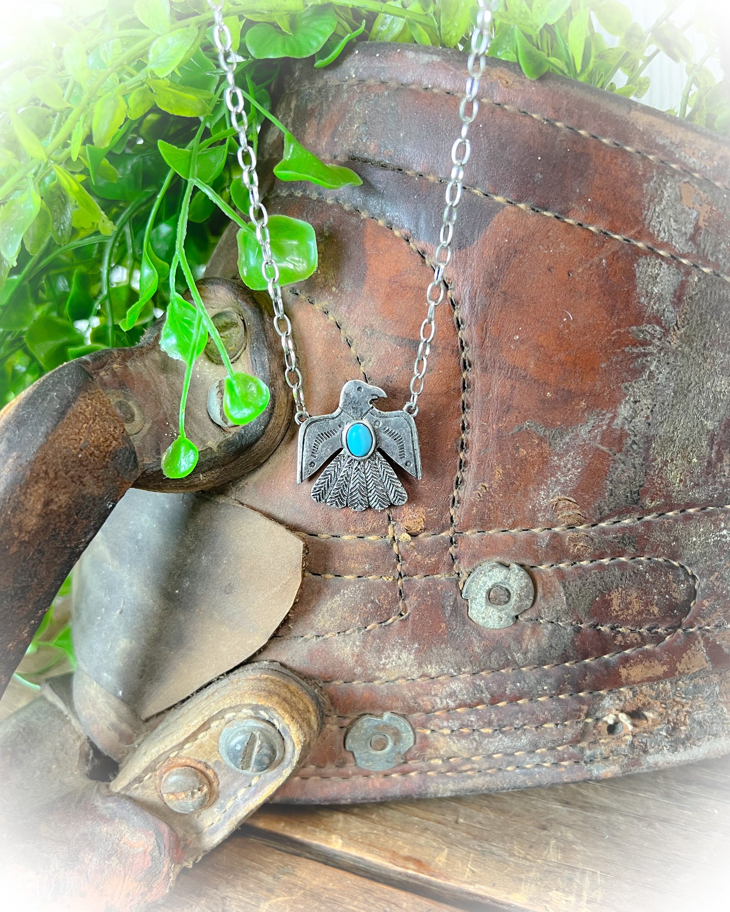 Thunderbird Pendant Necklace - Turquoise