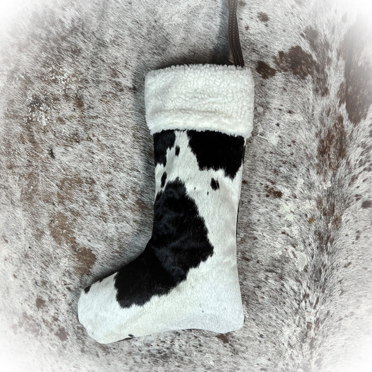 Cowhide Christmas Stocking