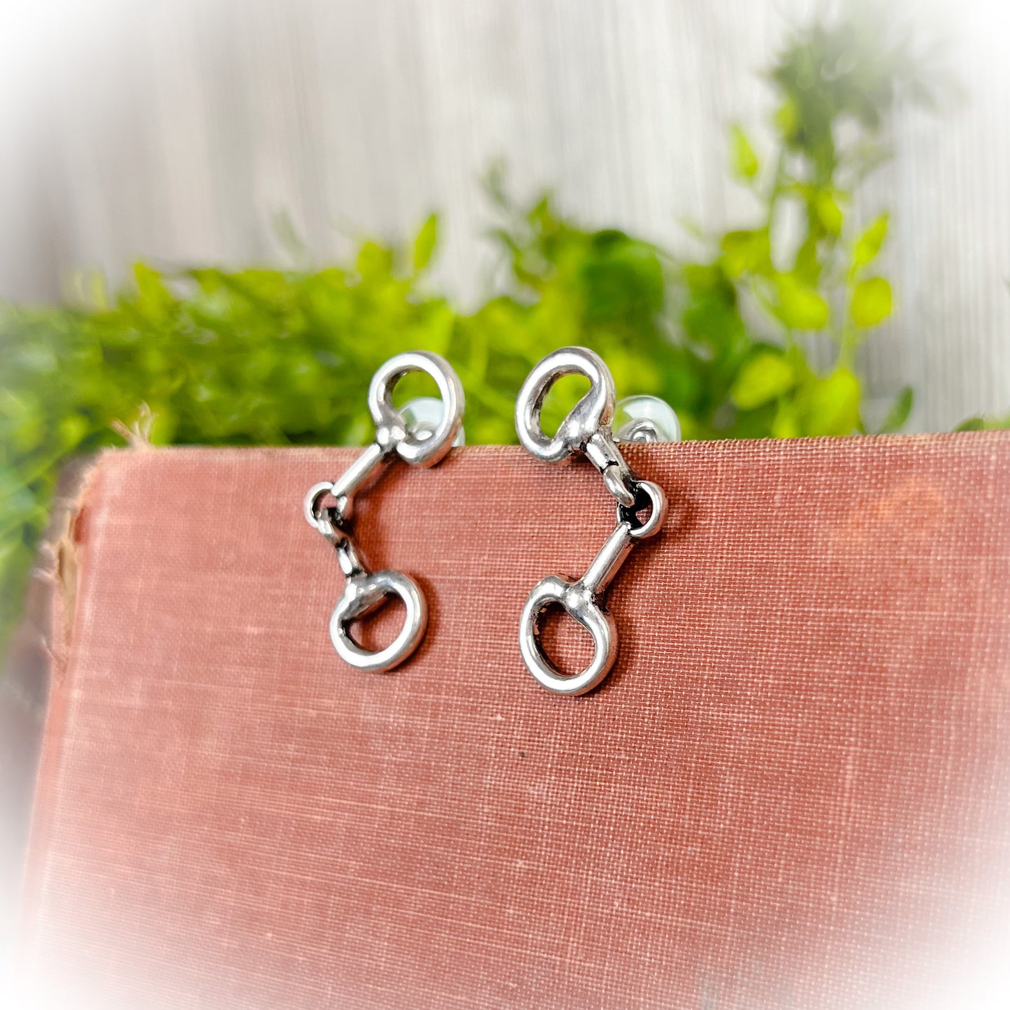 Horse Snaffle Bit Stud Earrings - Silver
