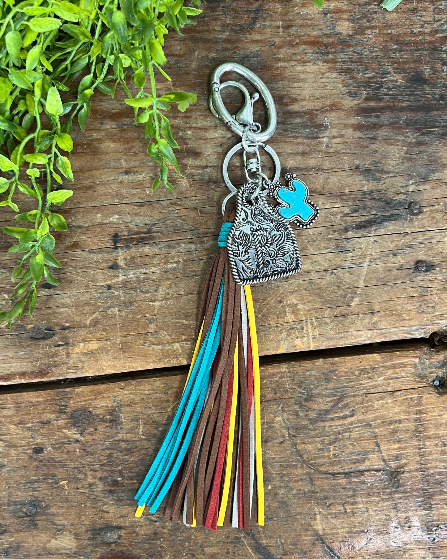 Cow Tag Initial Keychain