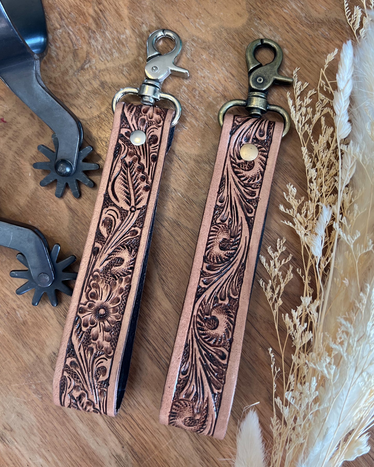 Tooled Leather Keychain