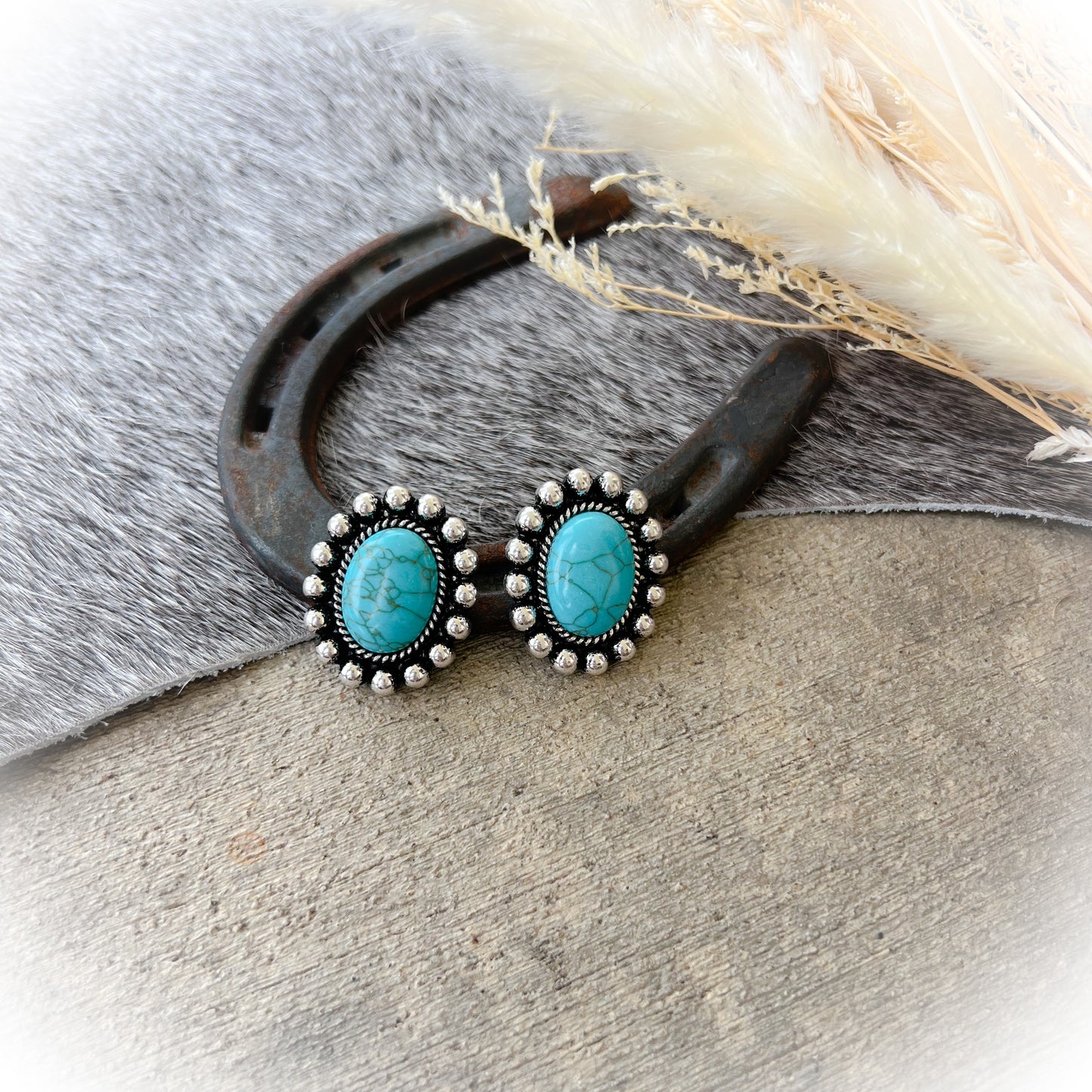 Dani West Oval Everyday Western Stud Earrings