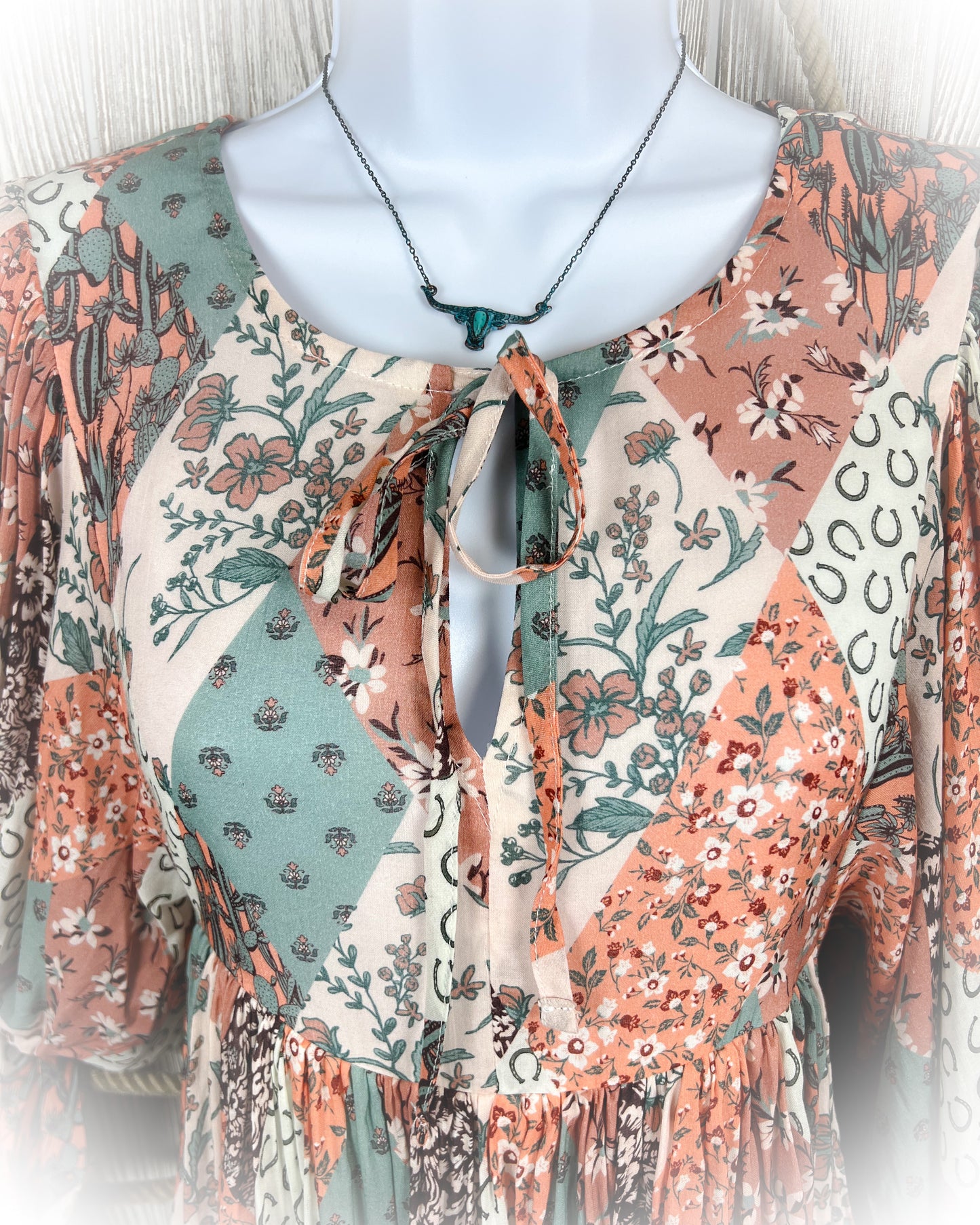 Patchwork Print Mini Dress