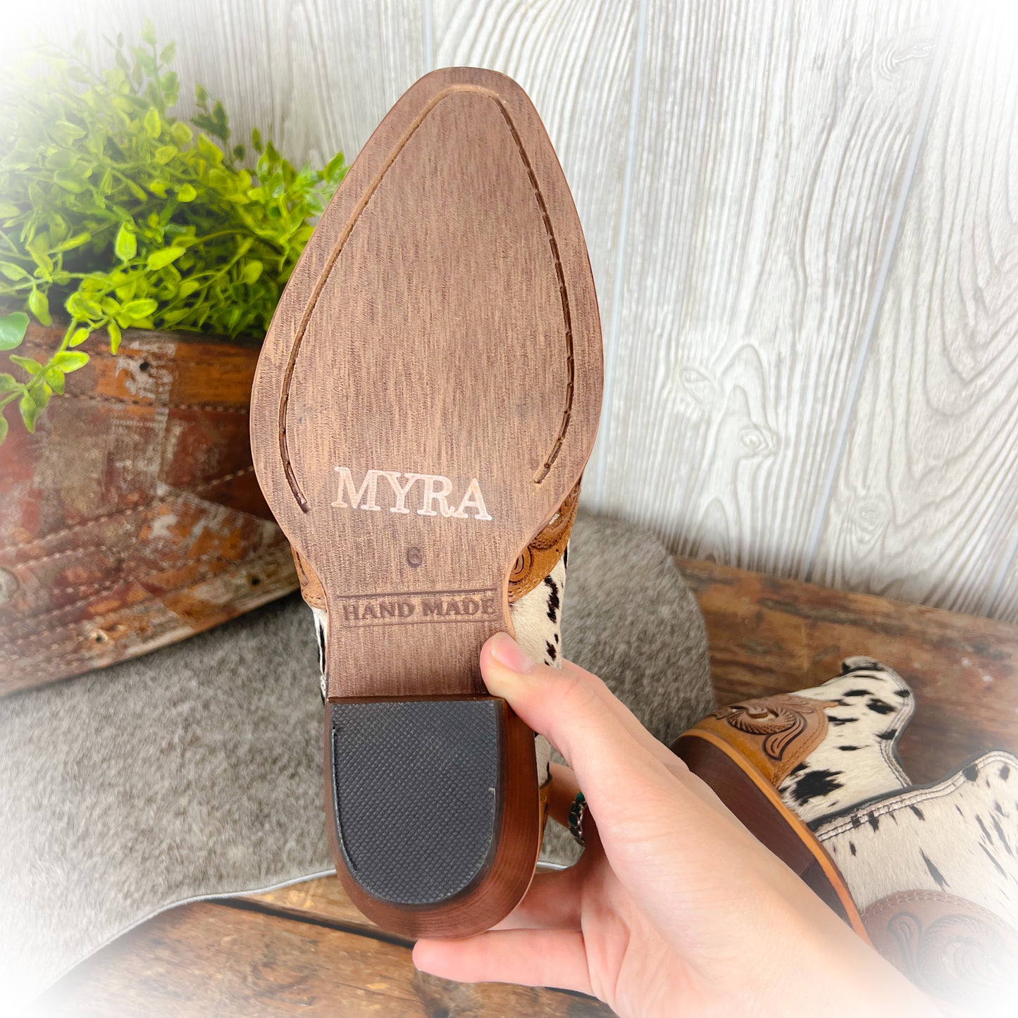 Ranch Dust Cowhide Booties