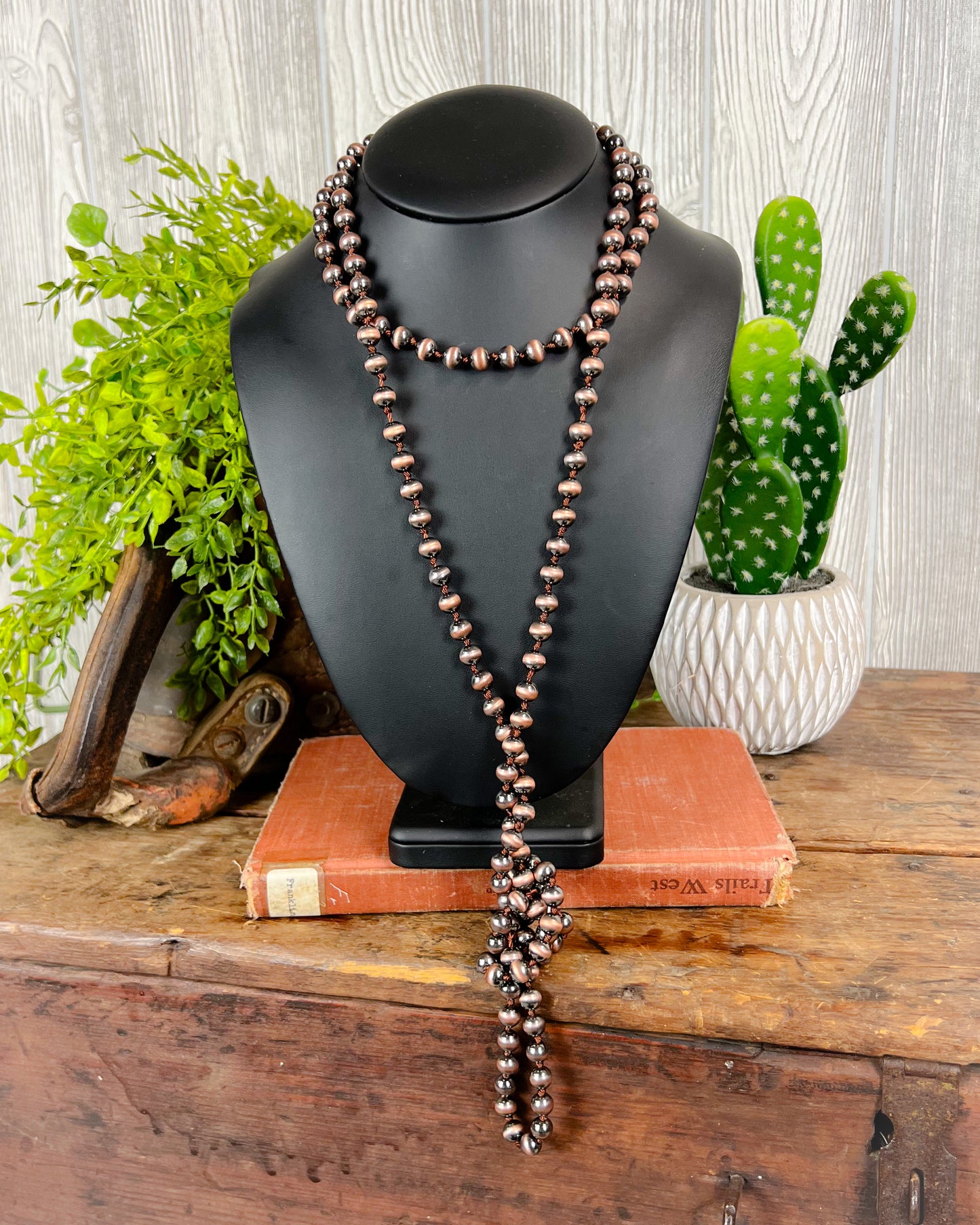 Navajo Style Pearl Long Necklace - 60" - Multiple Colors