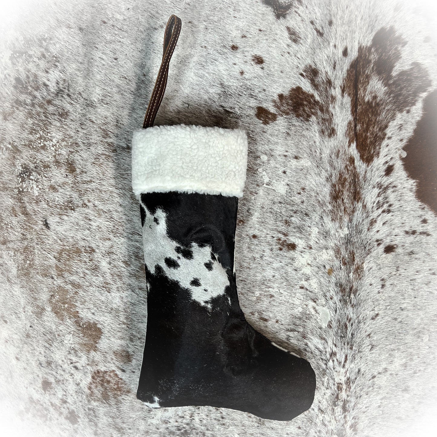 Cowhide Christmas Stocking