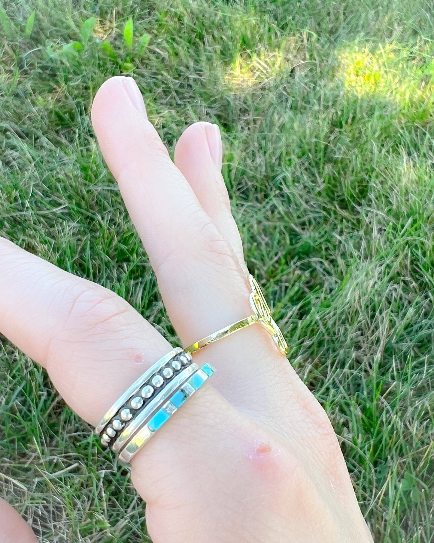 Boho Golden Cactus Ring