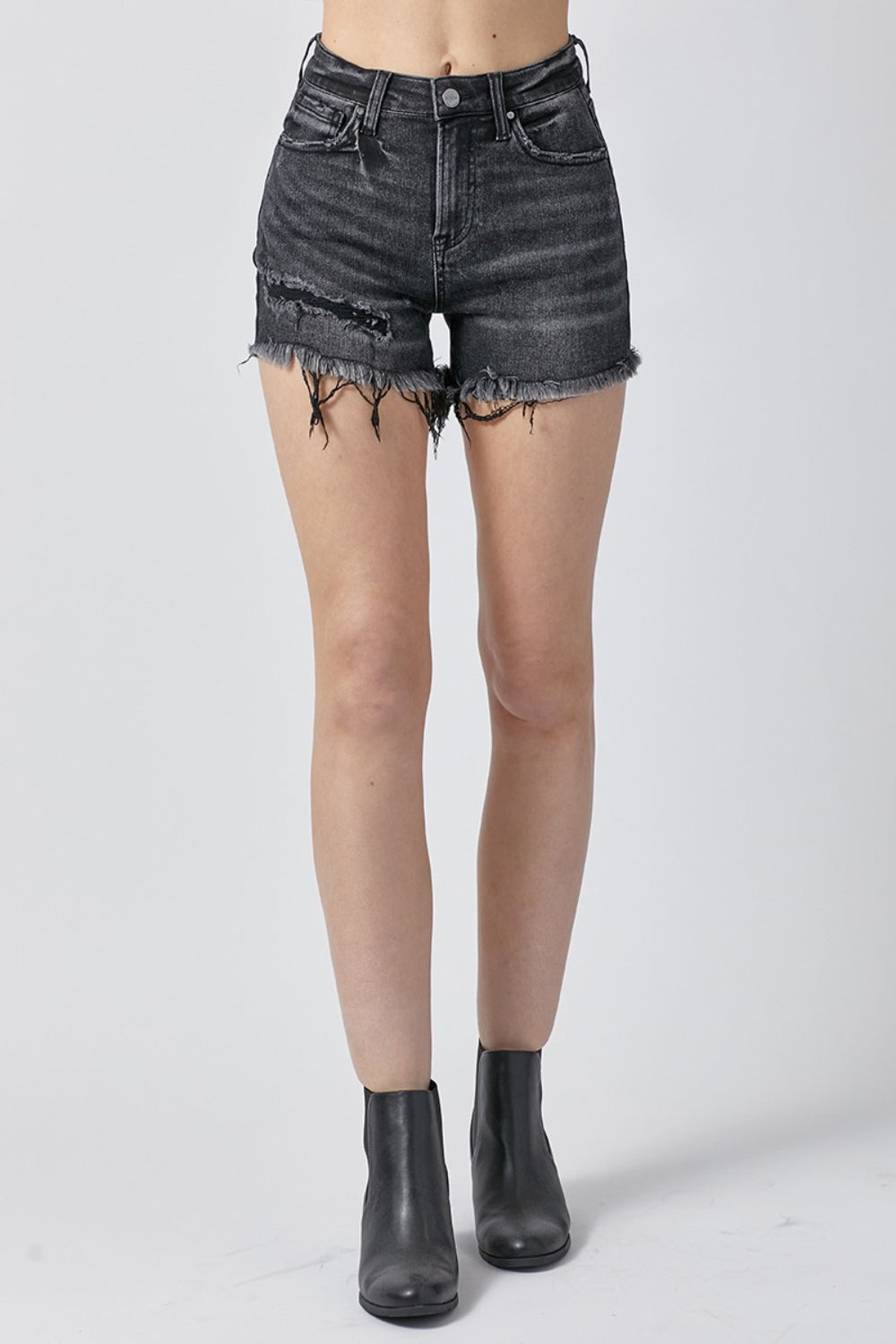 RISEN Raw Hem Denim Shorts with Pockets - Online Exclusive