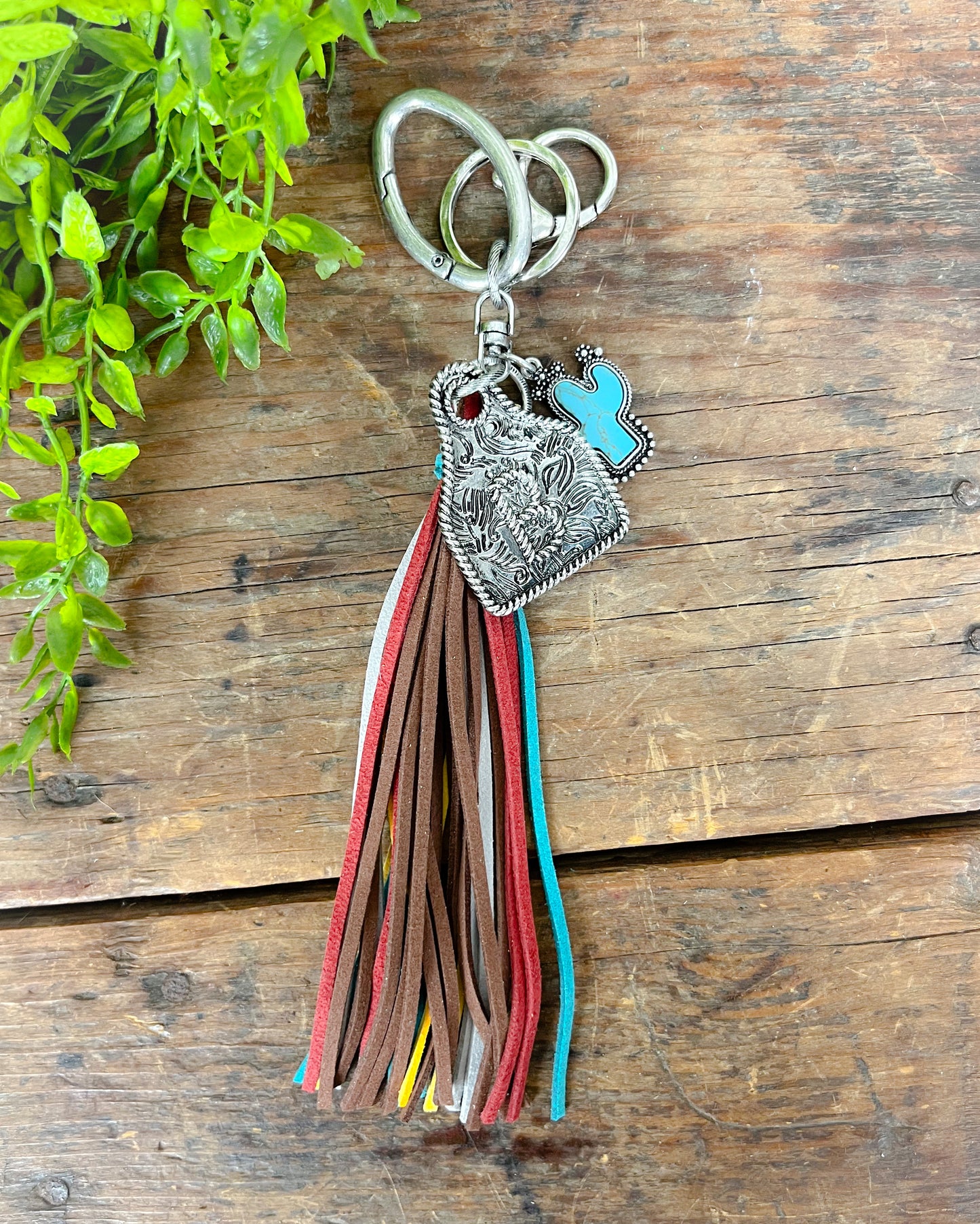 Cow Tag Initial Keychain