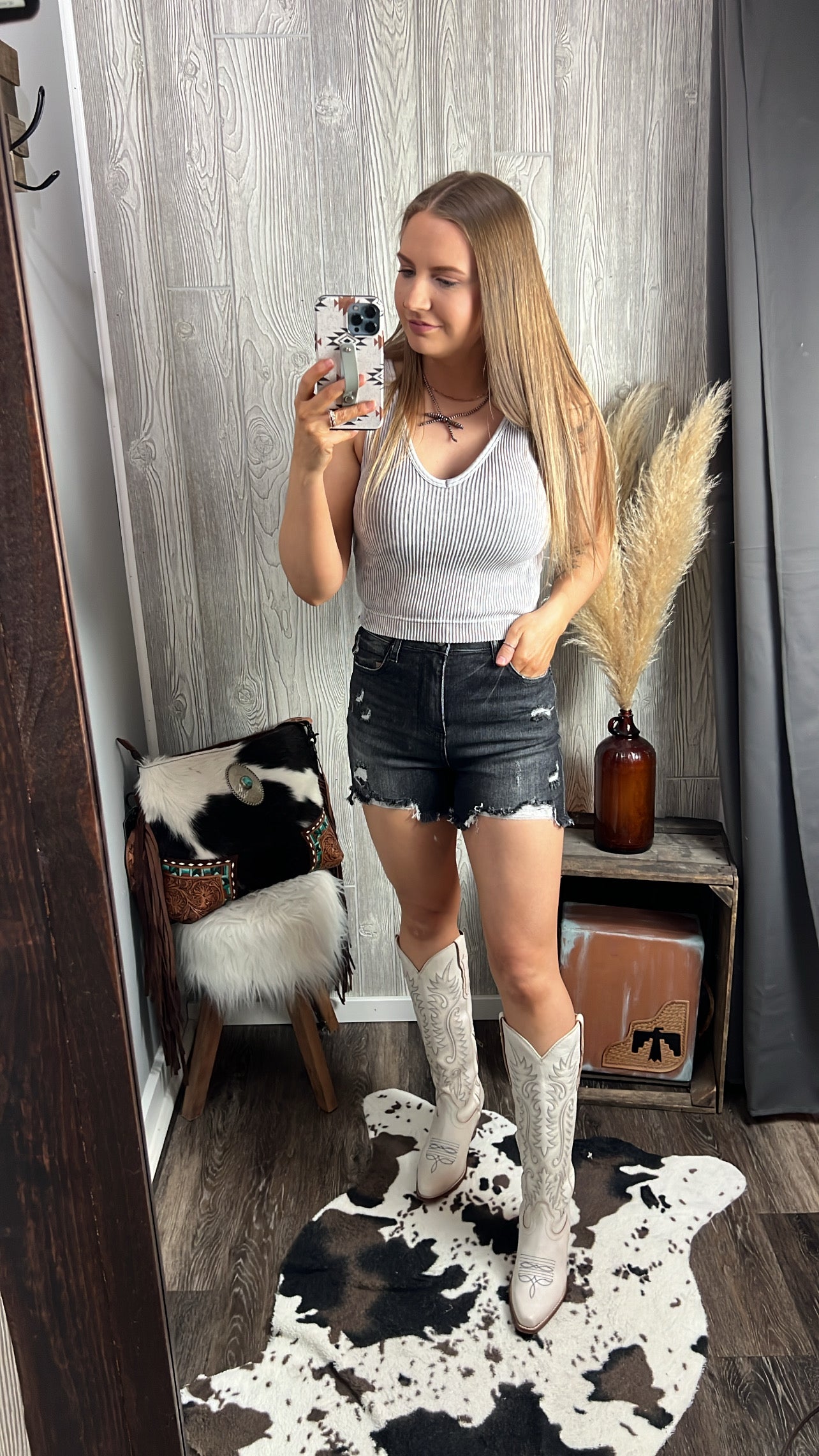 Abby High Rise Risen Shorts - Black