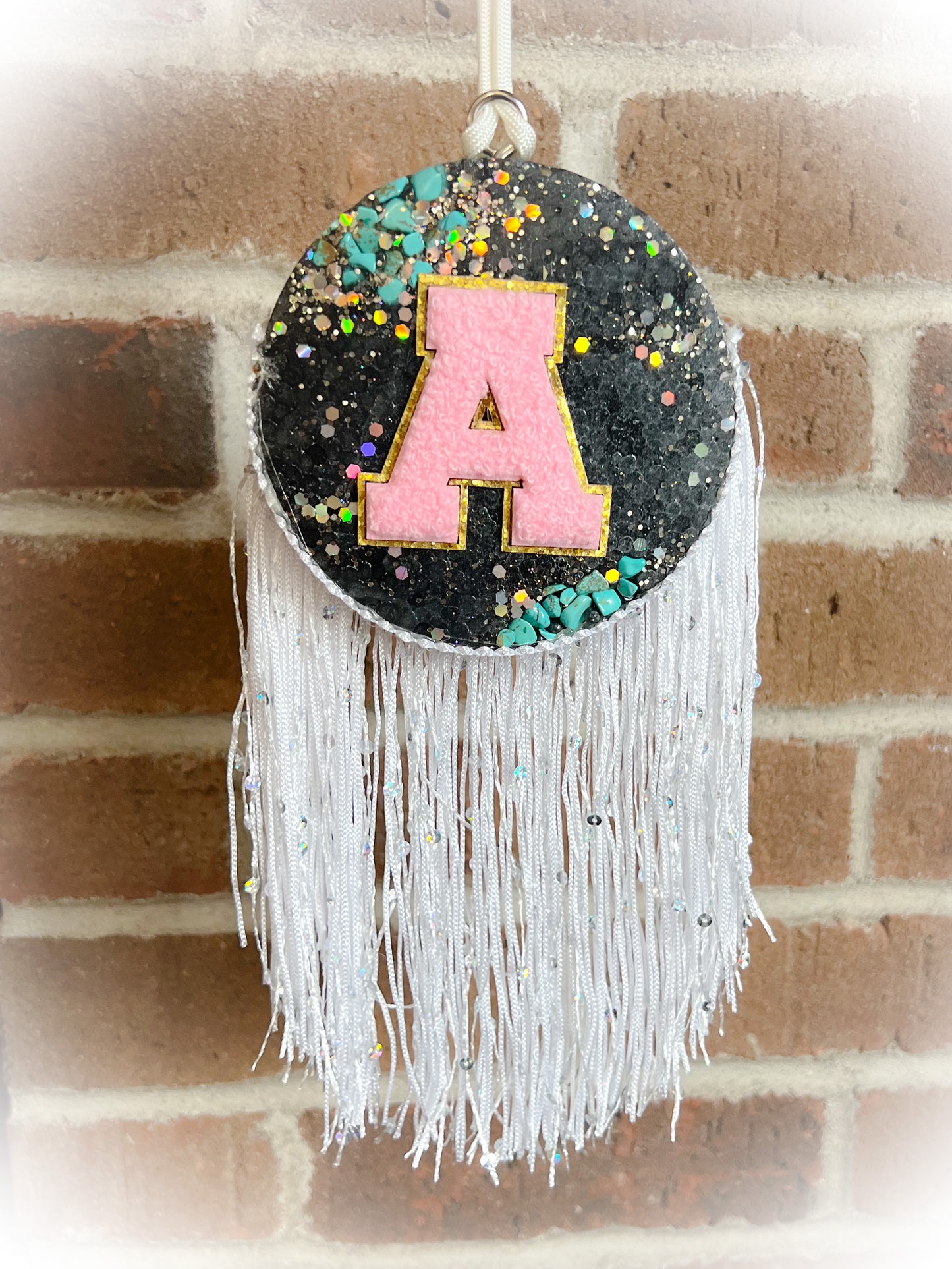 Round Car Freshie with Initial Patch - Multiple Designs & Colors Available