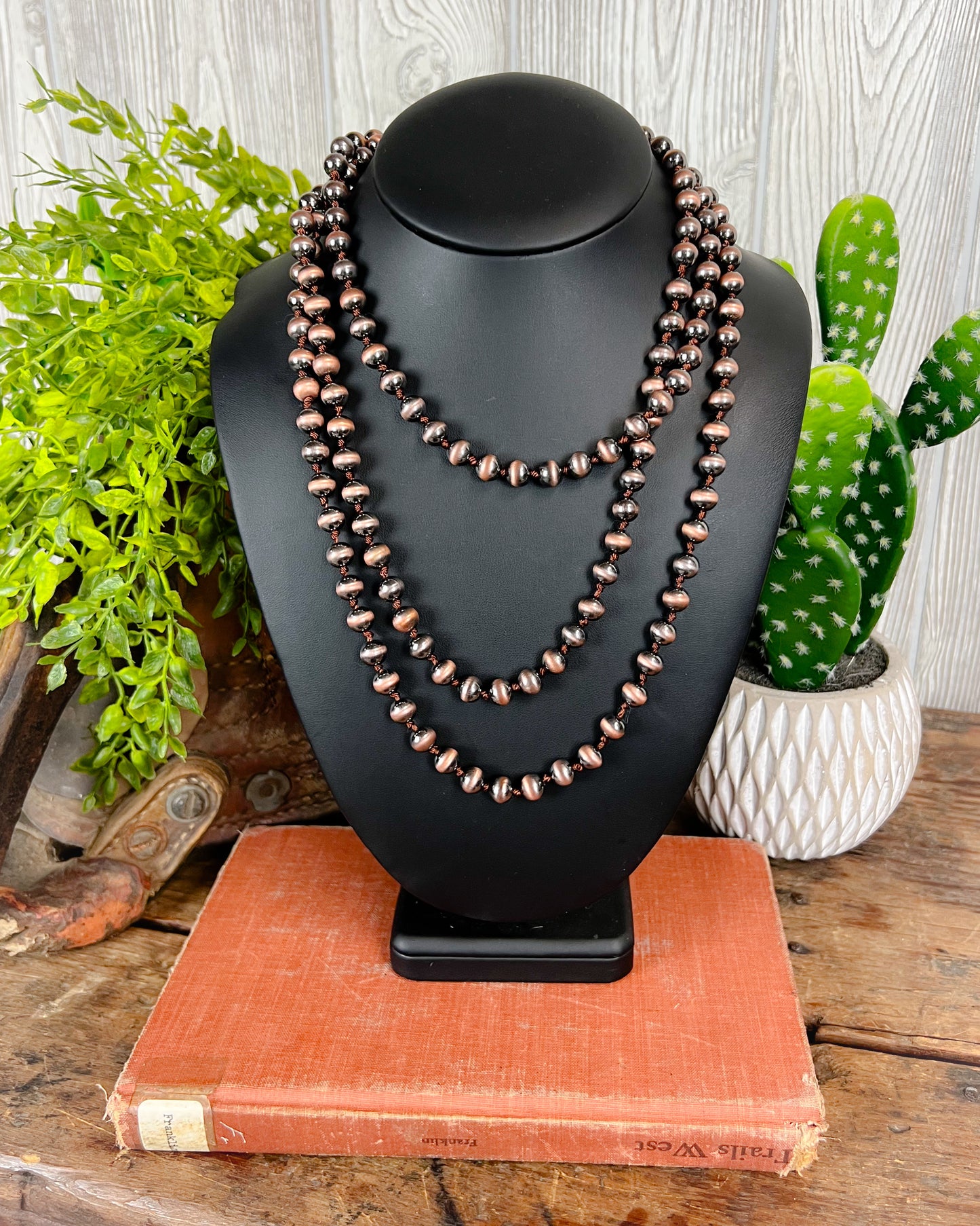 Navajo Style Pearl Long Necklace - 60" - Multiple Colors