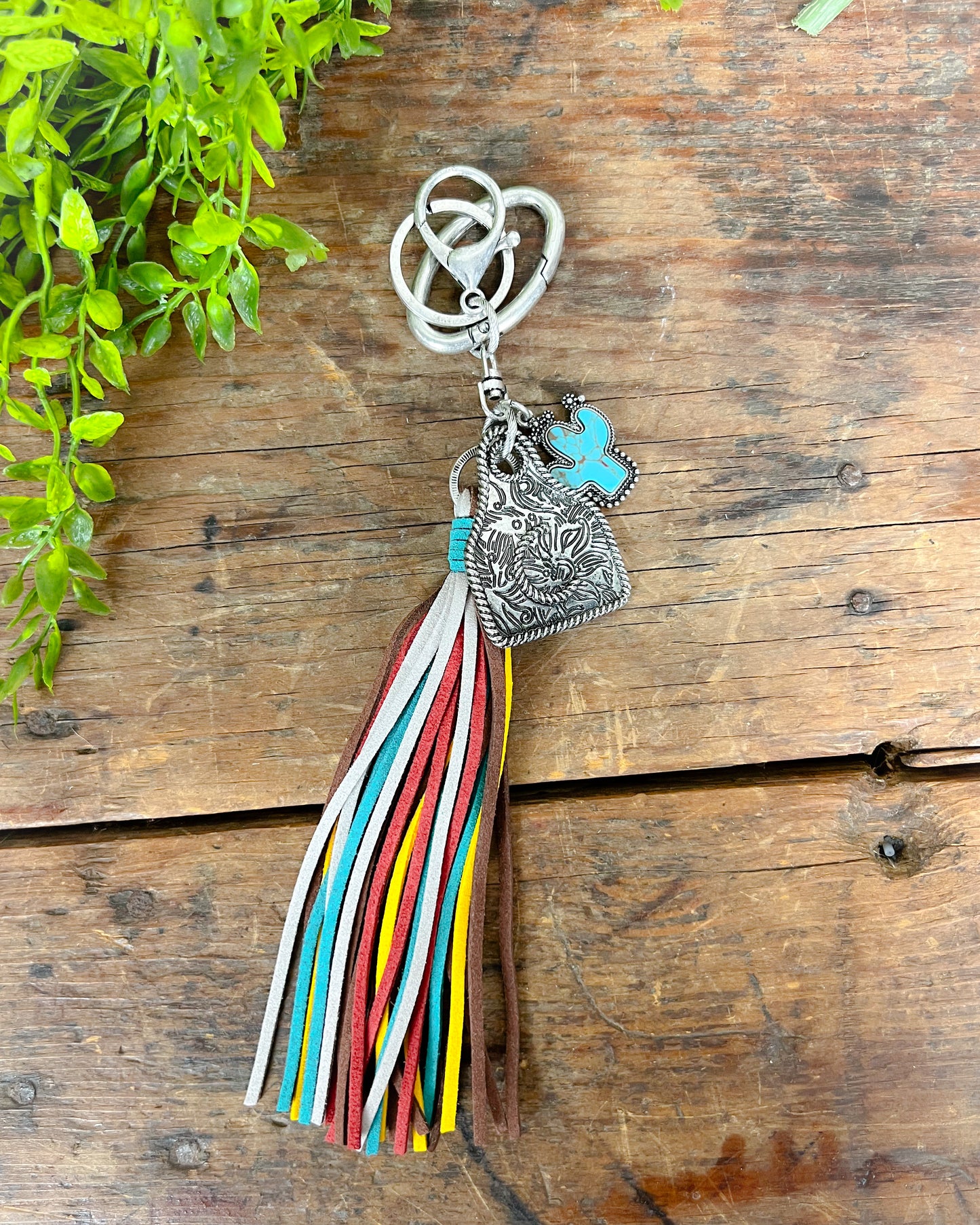 Cow Tag Initial Keychain