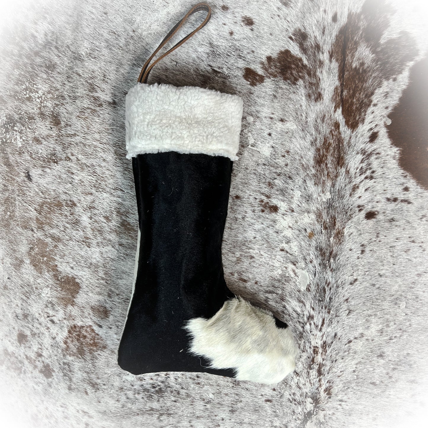 Cowhide Christmas Stocking