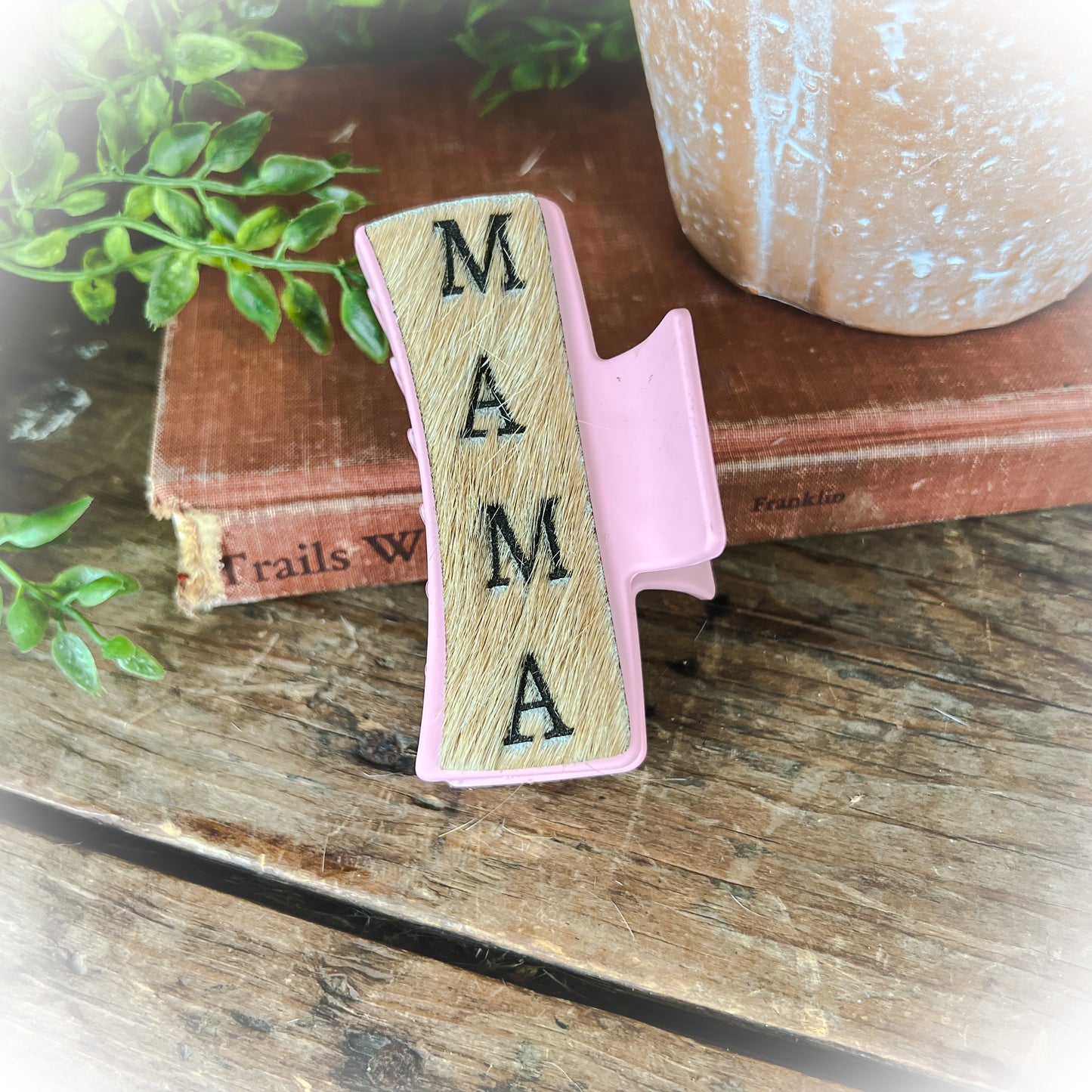 Mama Western Cowhide Claw Clips