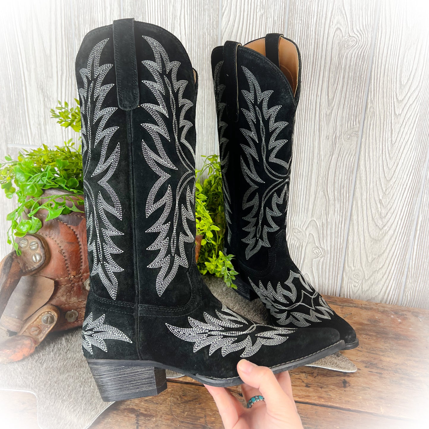 Midnight Ryder Black Leather Boots