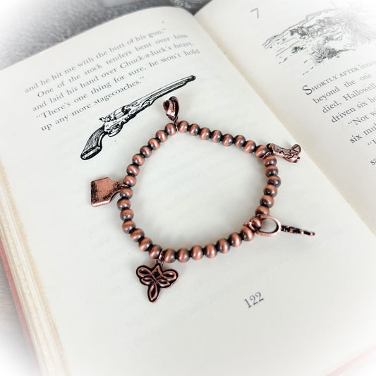 Western Style Charm Stretch Bracelet - Bronze