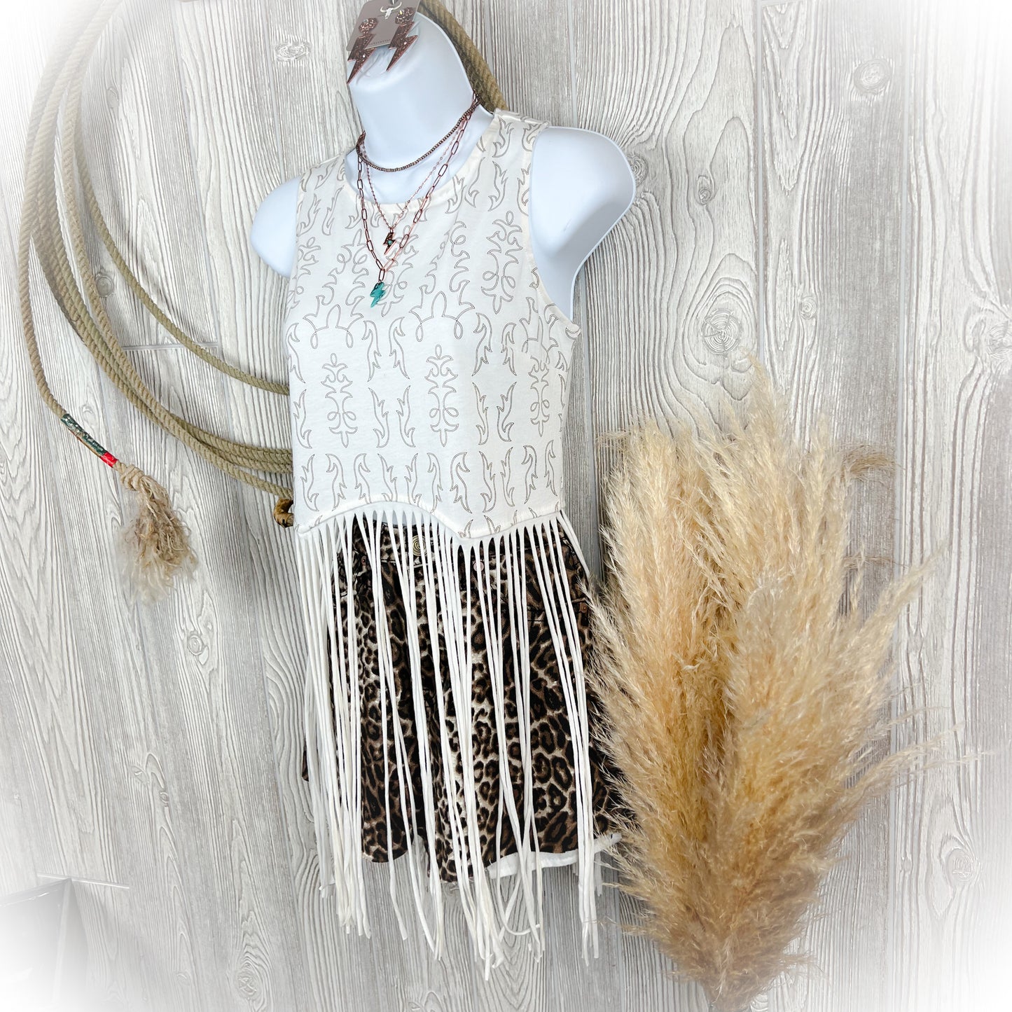 Boot Stitch Fringe Top