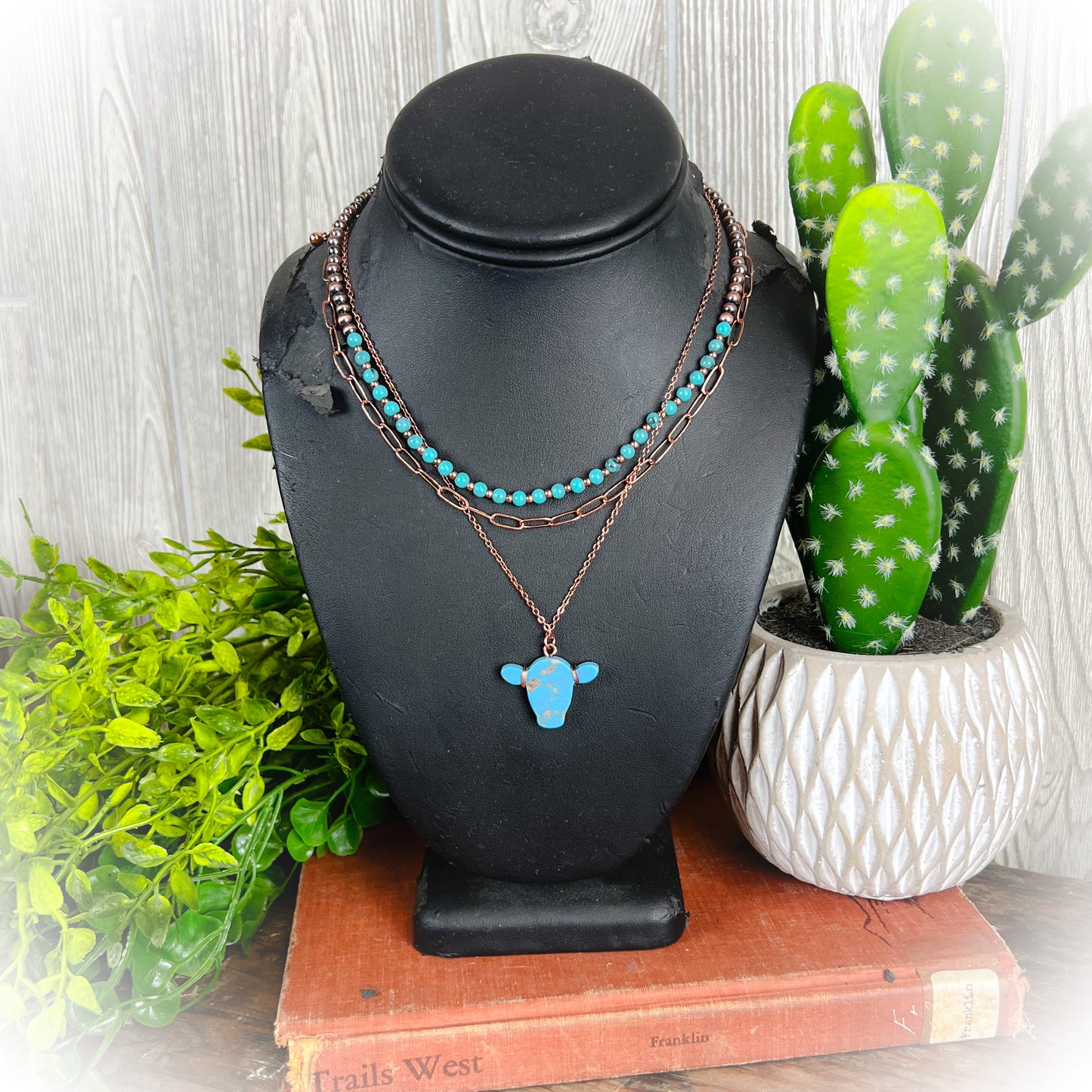 z-Cow Layered Necklace - Bronze