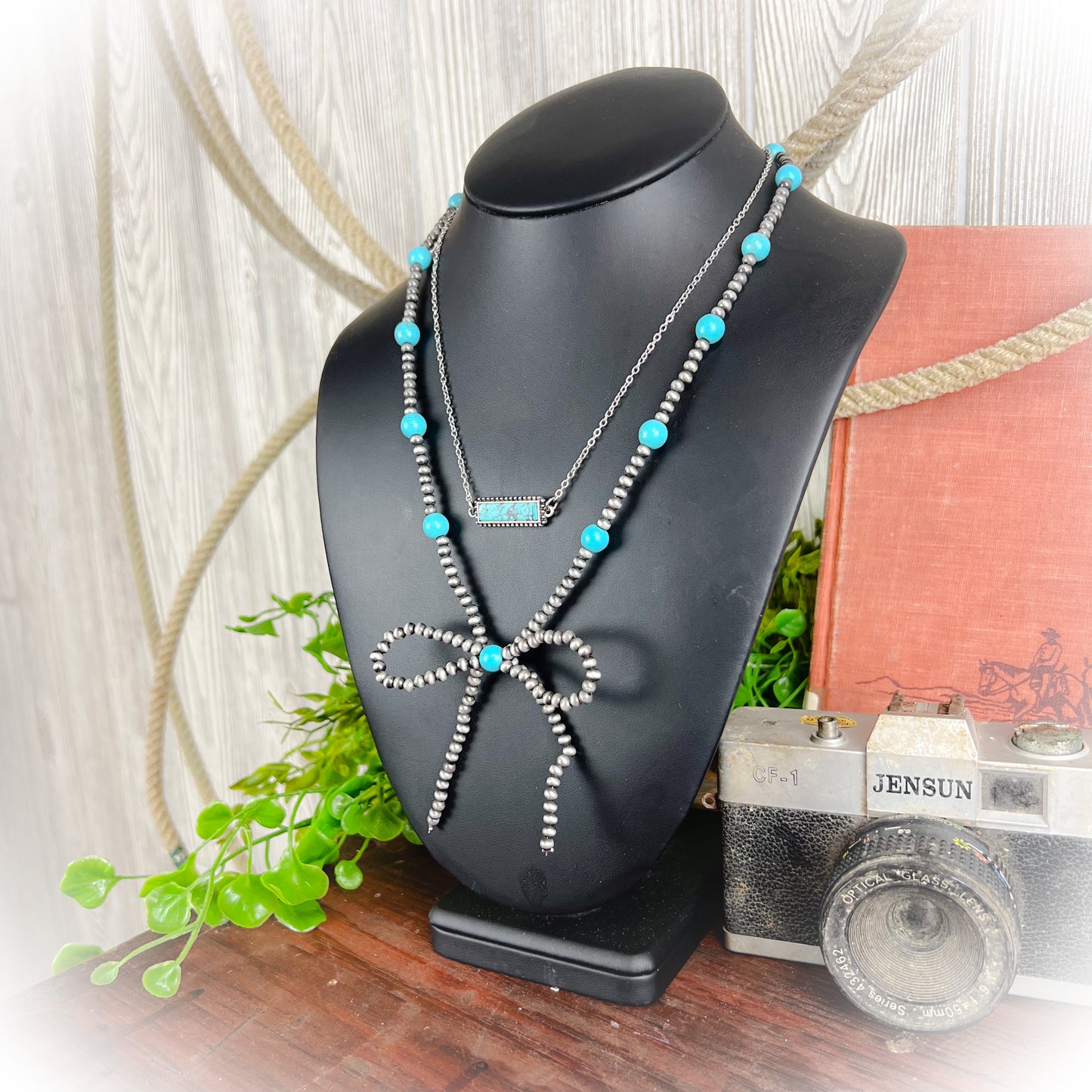 Cowgirl Glam Layered Bow Necklace
