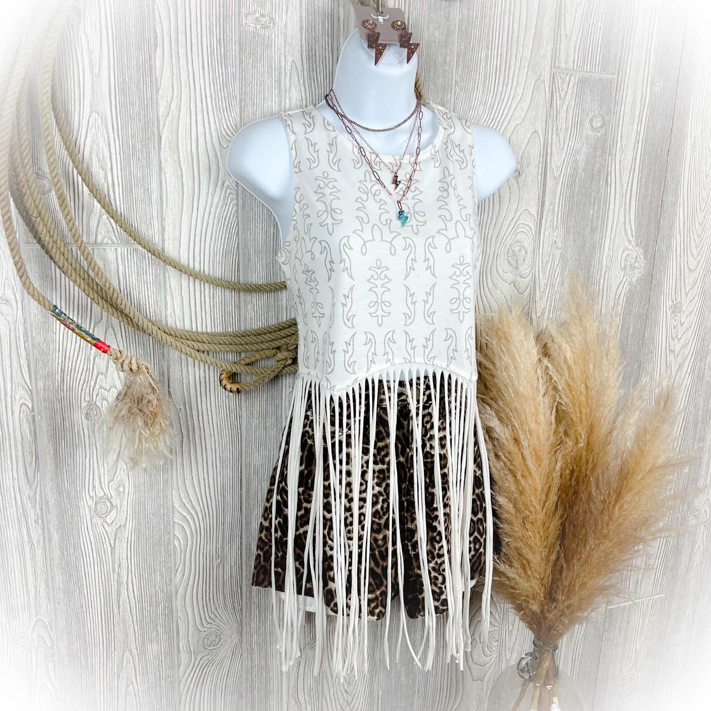 Boot Stitch Fringe Top