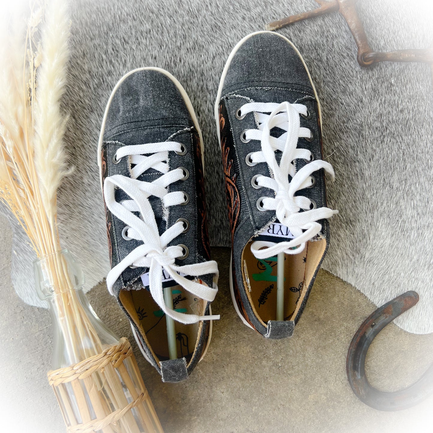 Mikayla's Favorite Western Tooled Leather Sneaker