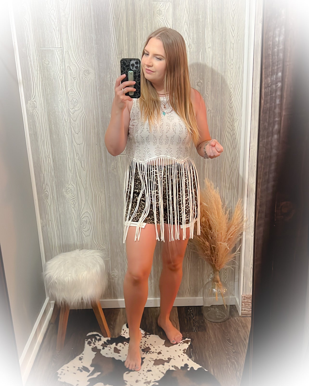 Boot Stitch Fringe Top
