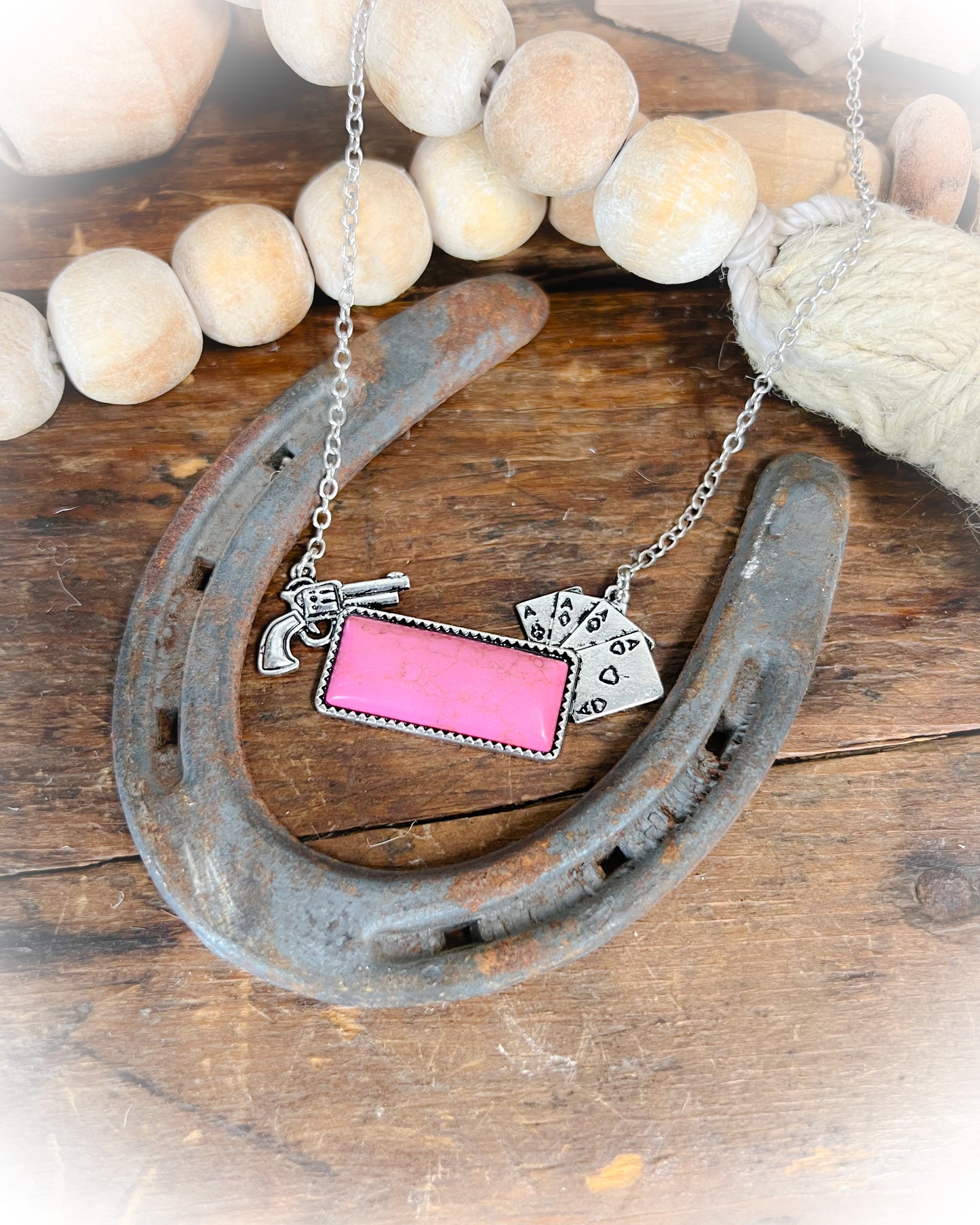 Hold Your Cards Necklace - Pink