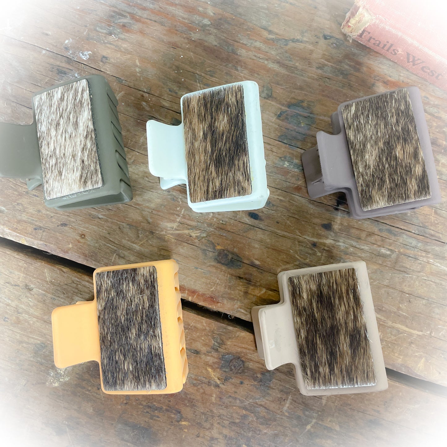 Western Cowhide Claw Clips - Small
