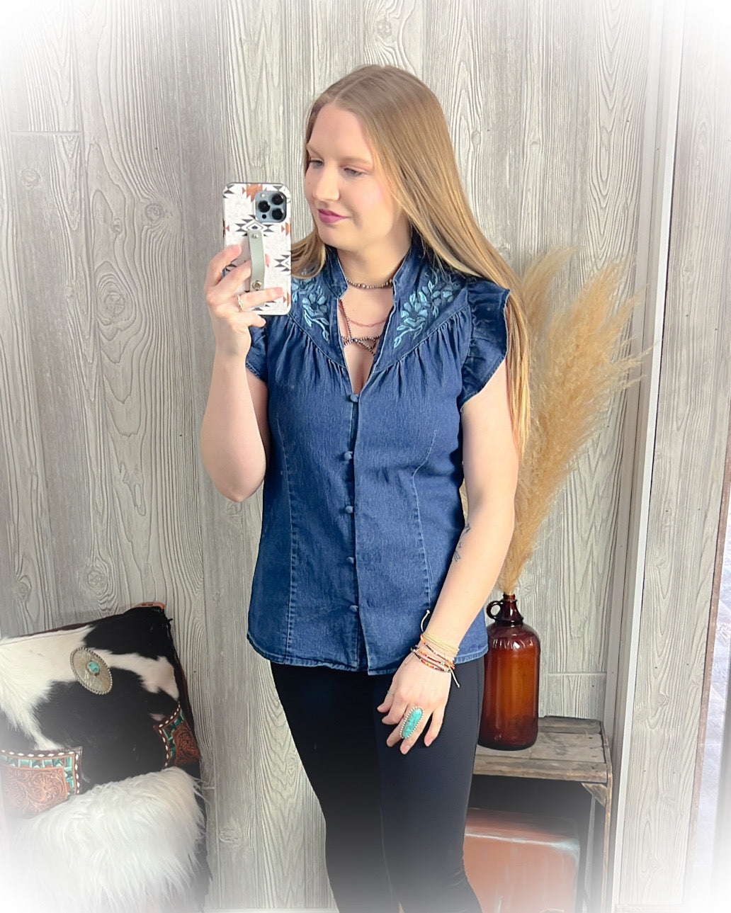 Modest Flutter Sleeve Western Top