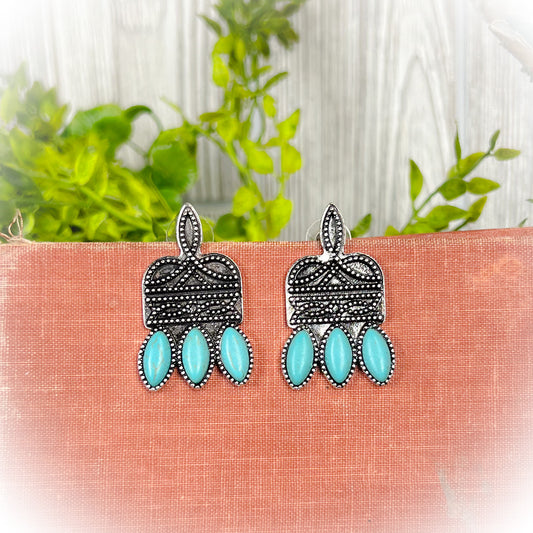 Struggle Western Boot Stitch Earrings