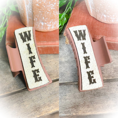 Wife Cowhide Claw Clips