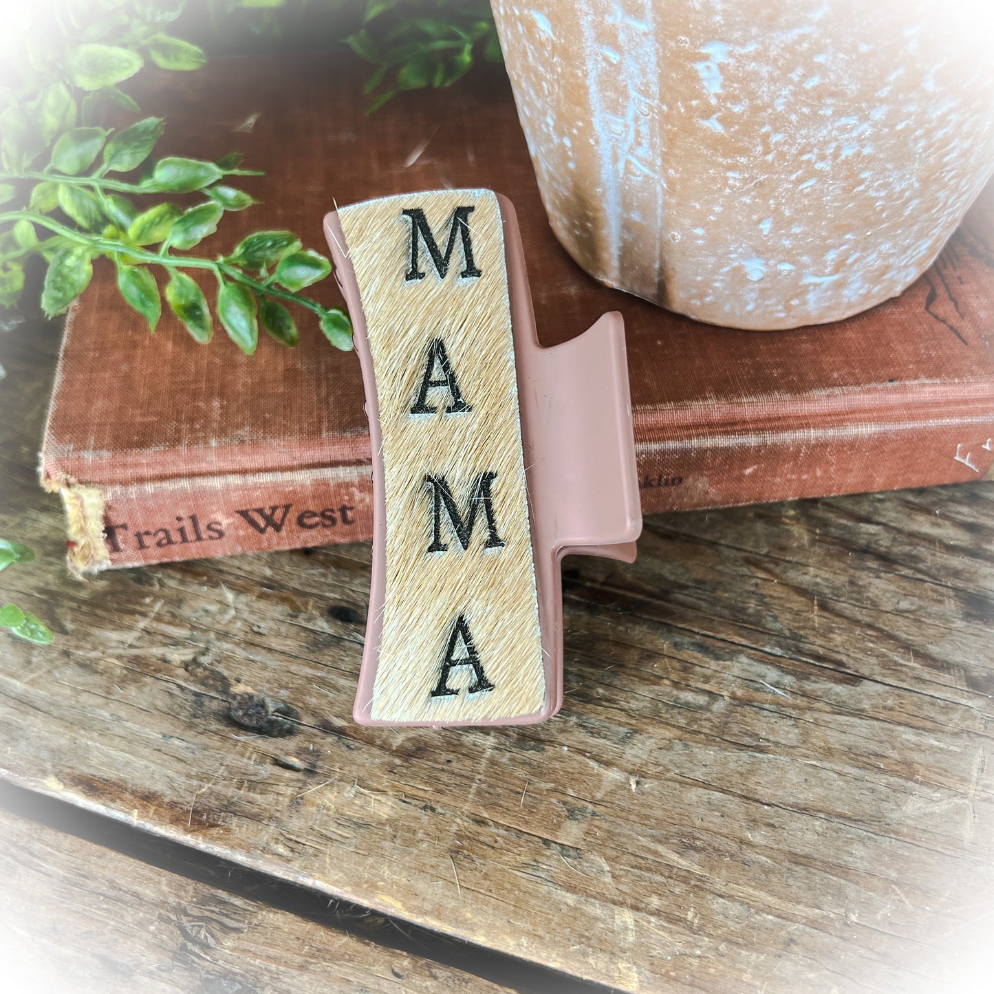 Mama Western Cowhide Claw Clips