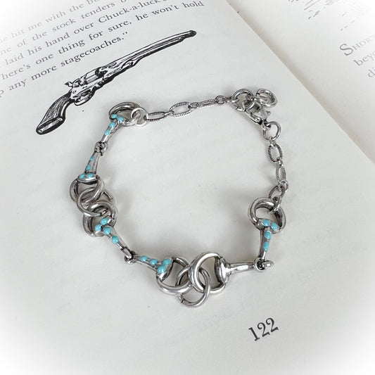 Turquoise Western Horse Bit Bracelet