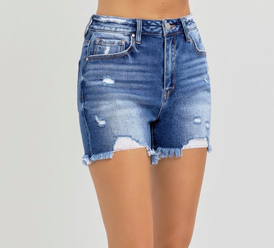 Luna - High Rise Risen Shorts - Dark