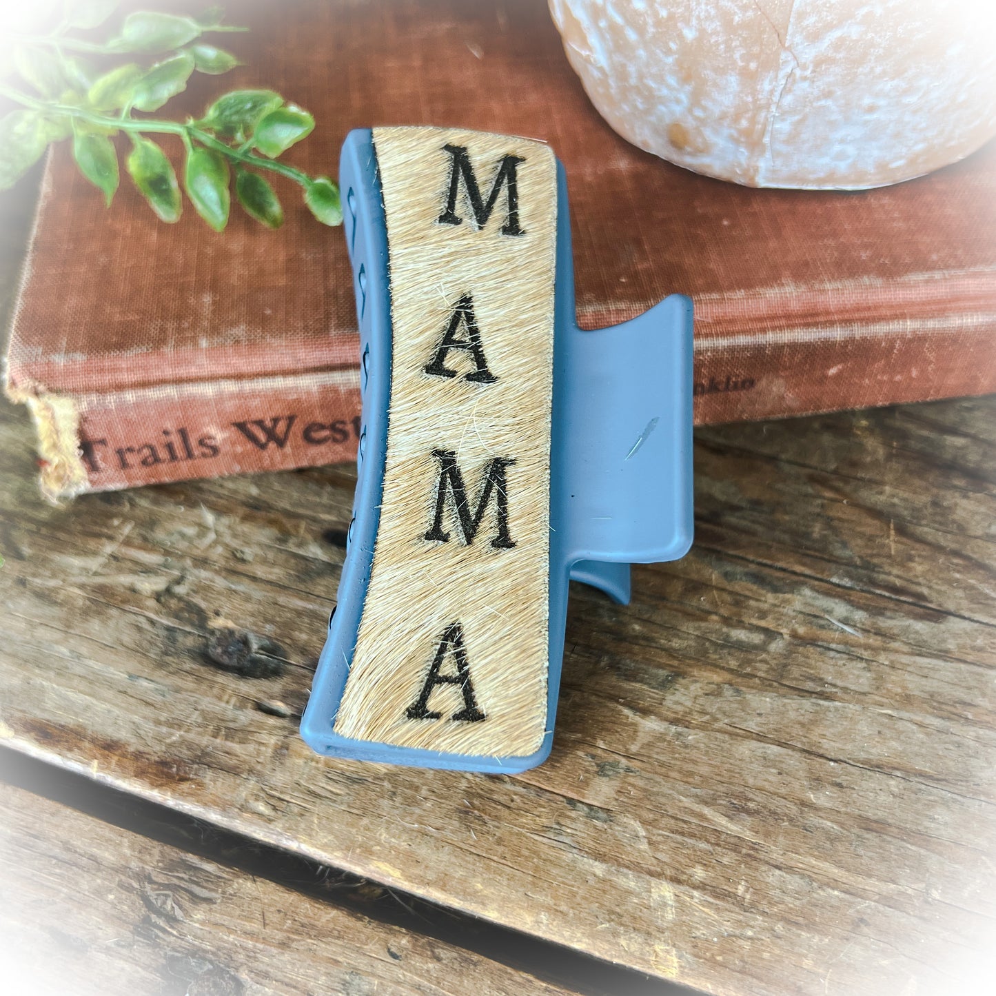 Mama Western Cowhide Claw Clips