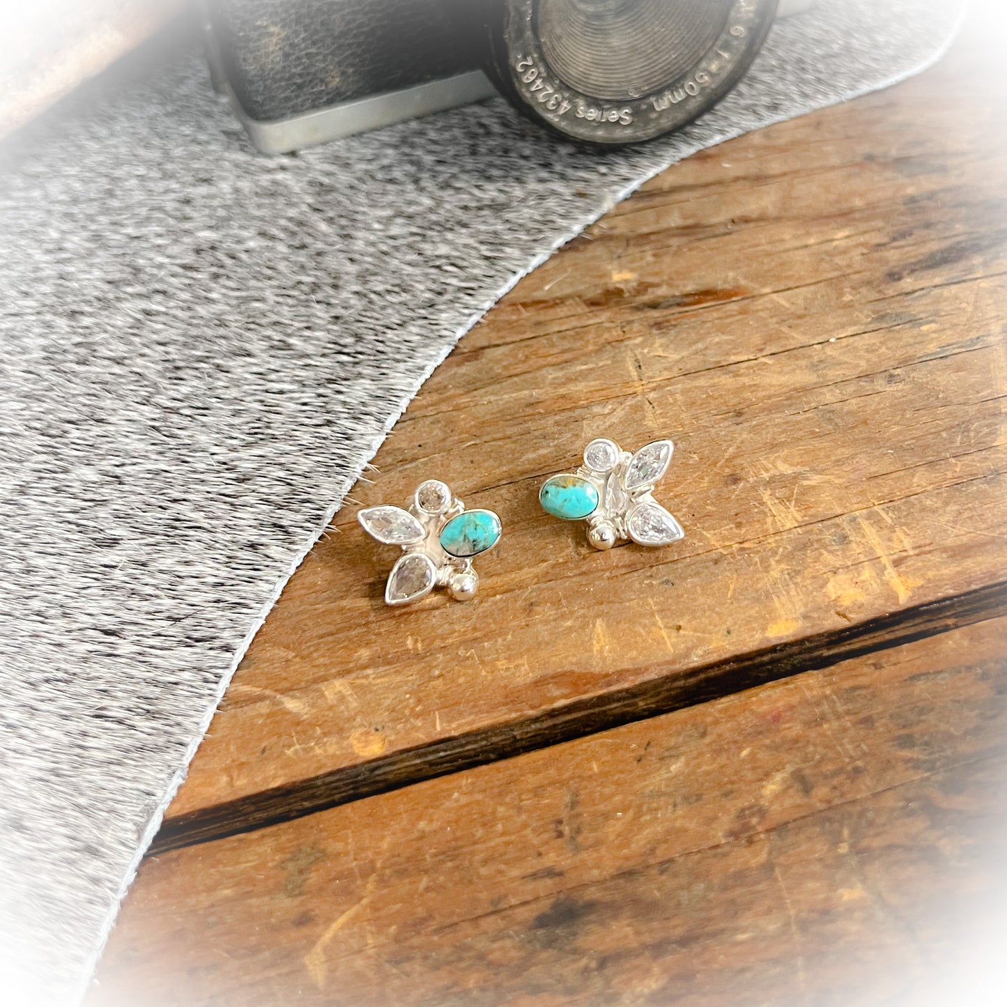 Aurora Earrings - Sterling Silver & Authentic Turquoise