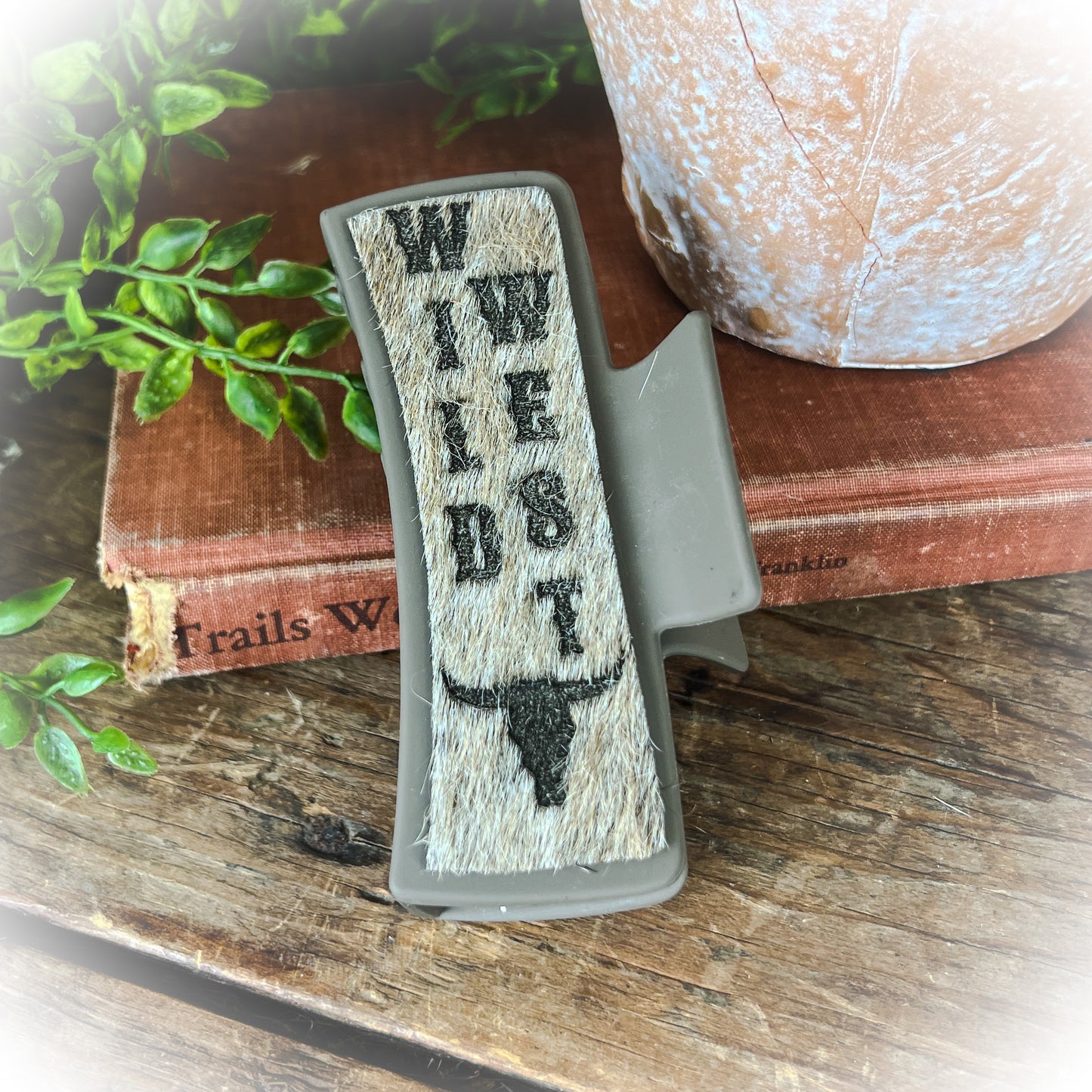 Wild West Western Cowhide Claw Clips