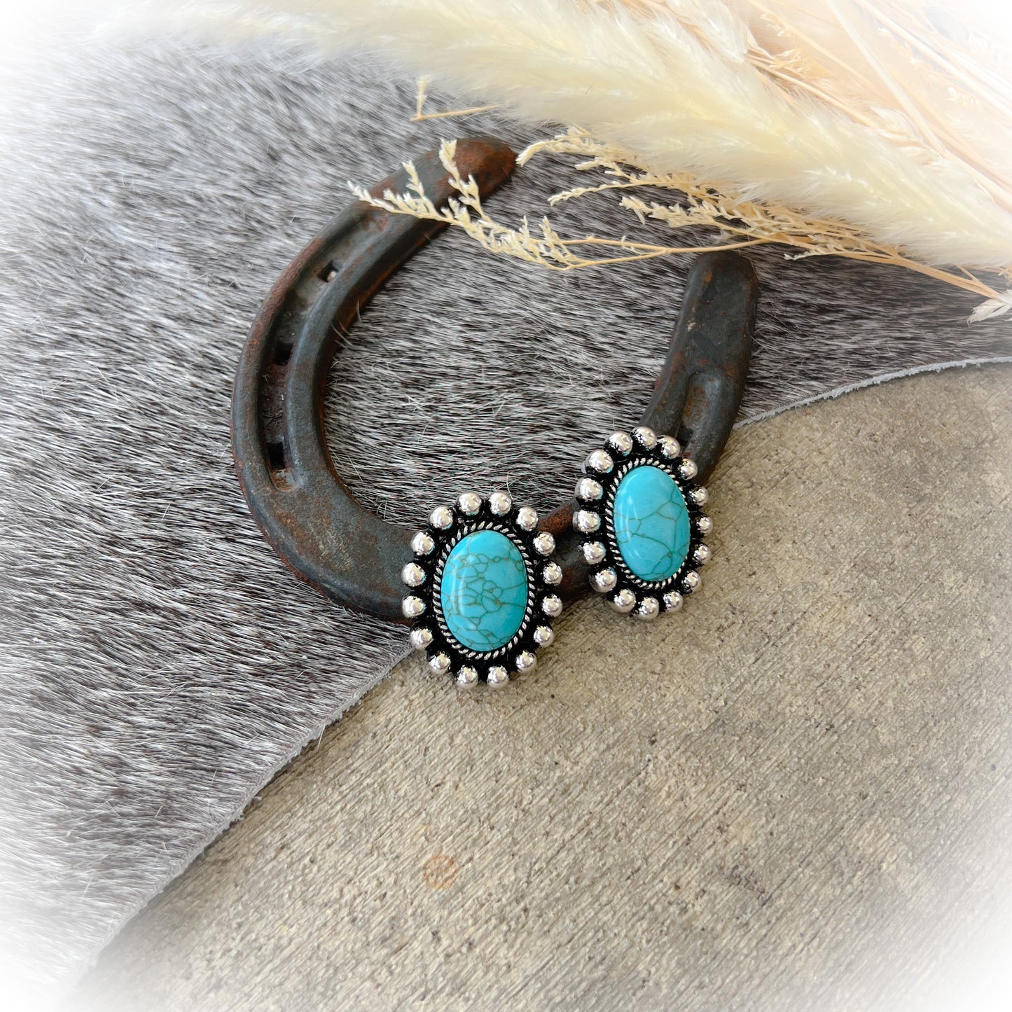 Dani West Oval Everyday Western Stud Earrings