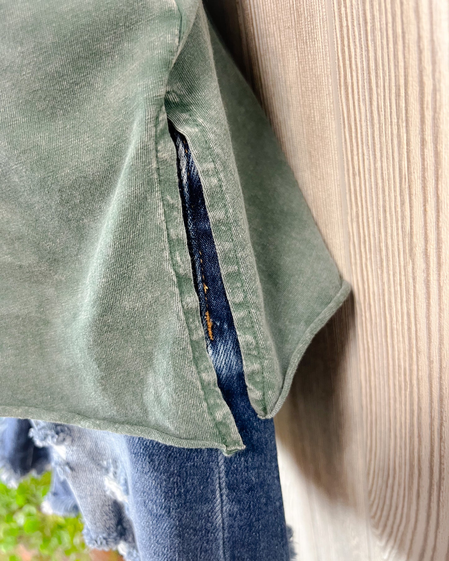 Cactus Boots Cutoff Tank – Mineral Washed Hunter Green