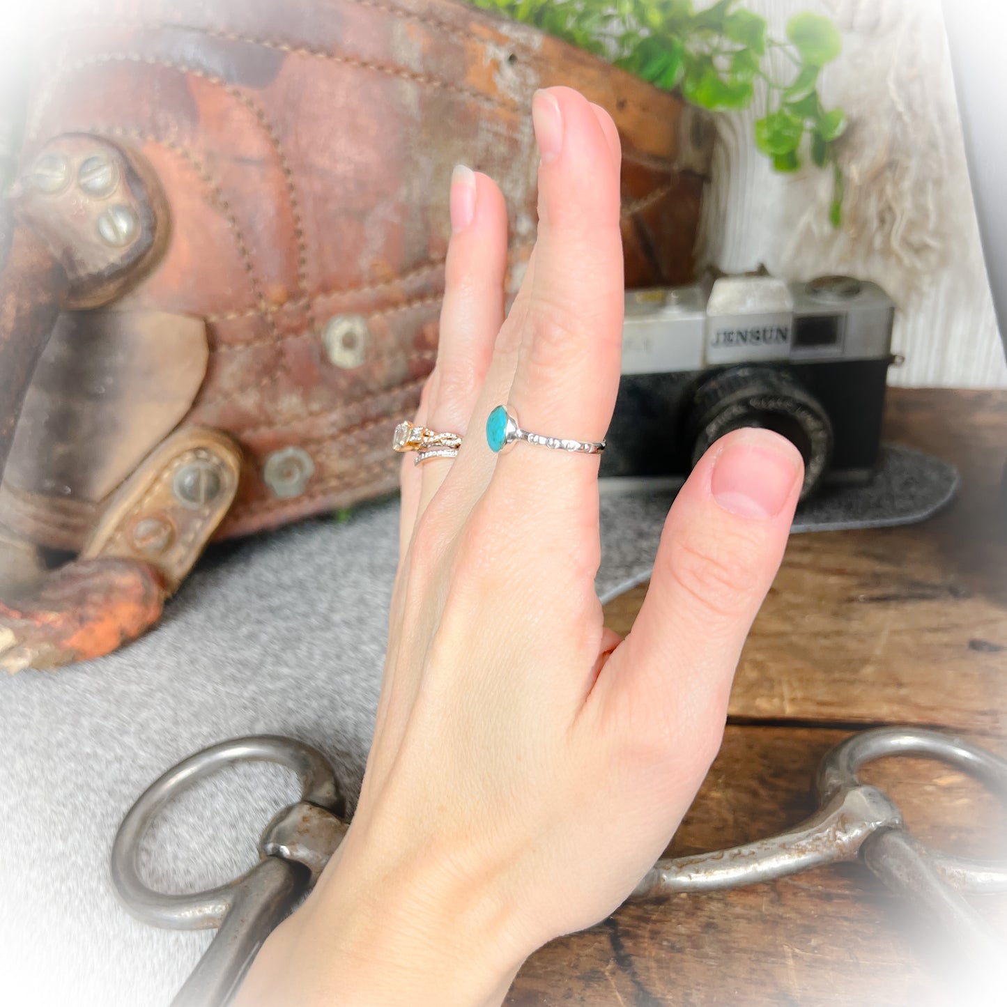 Lina - Sterling Silver & Authentic Turquoise Stone Ring