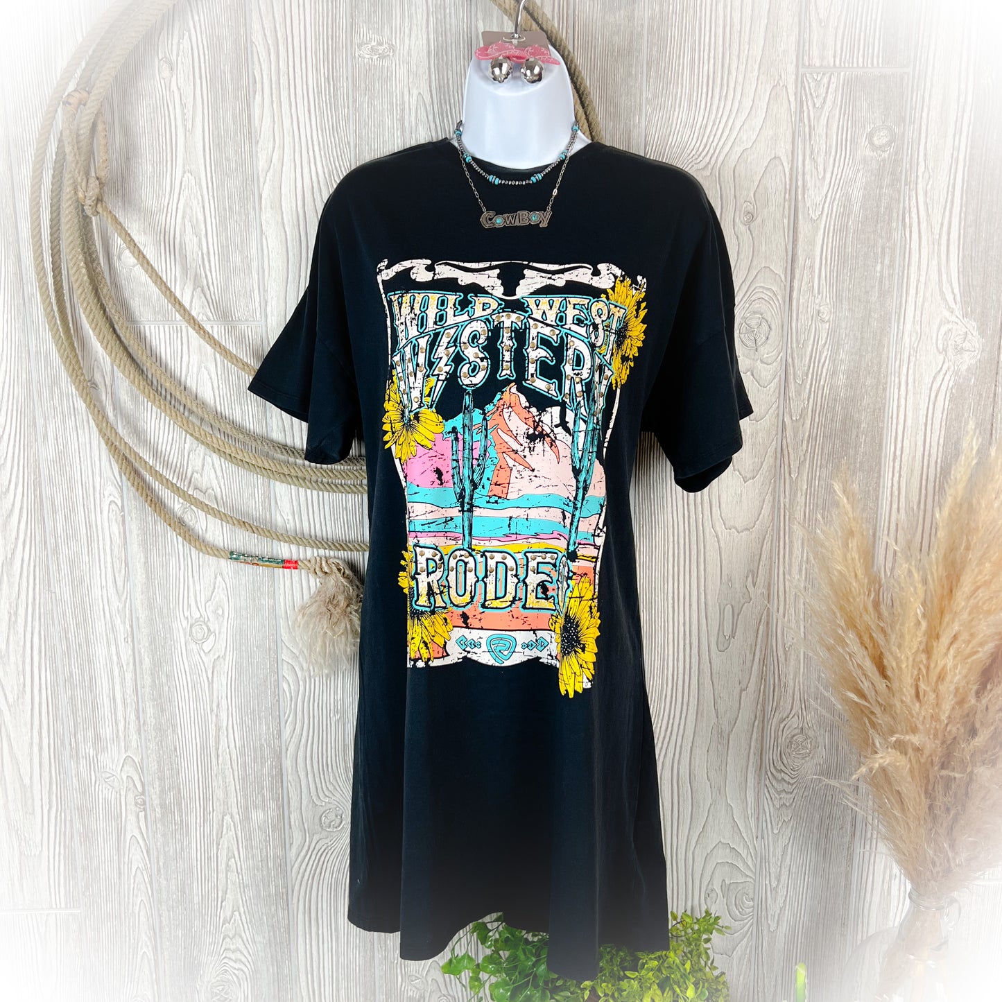 Sunflower Rodeo - Tee Shirt Dress