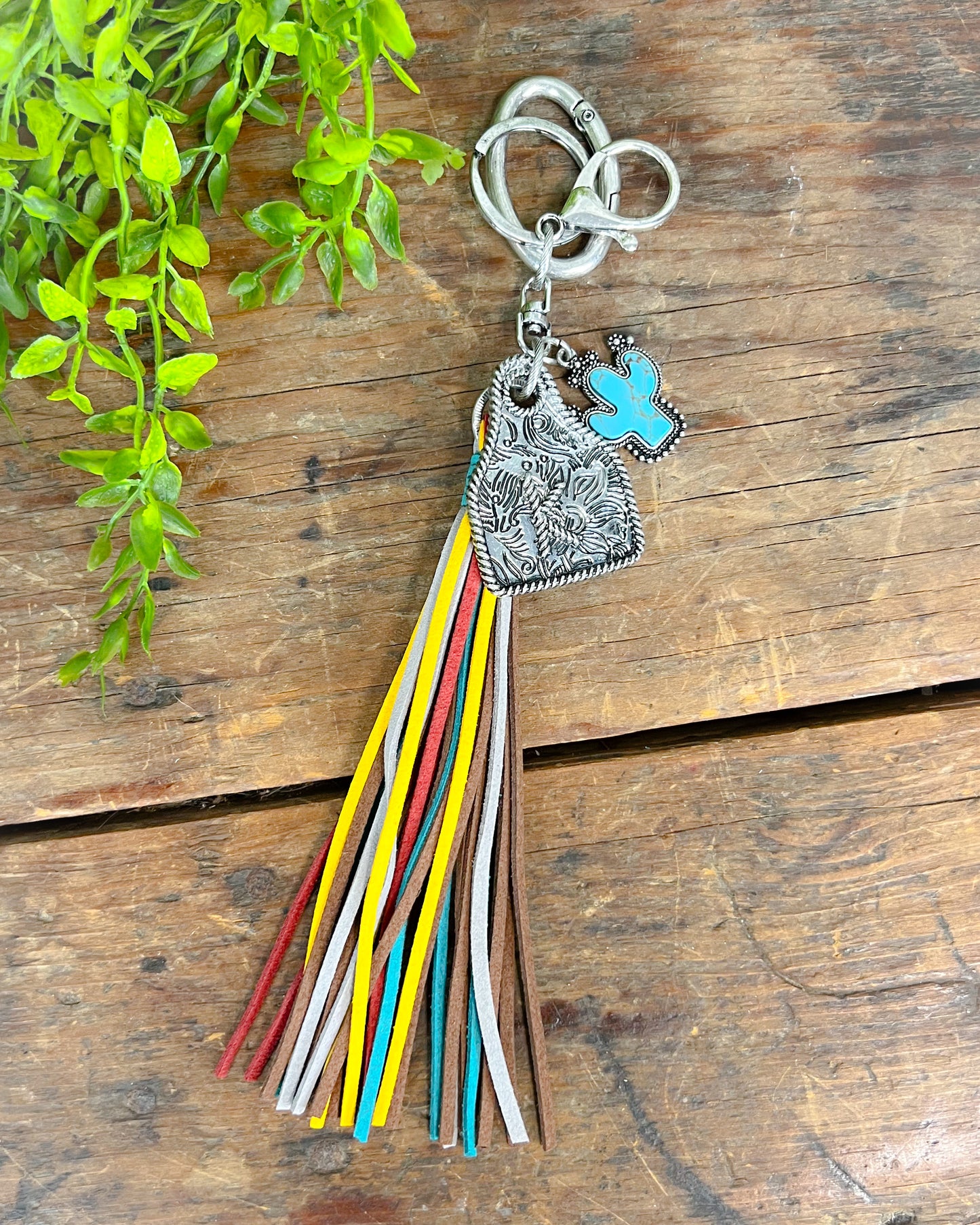 Cow Tag Initial Keychain
