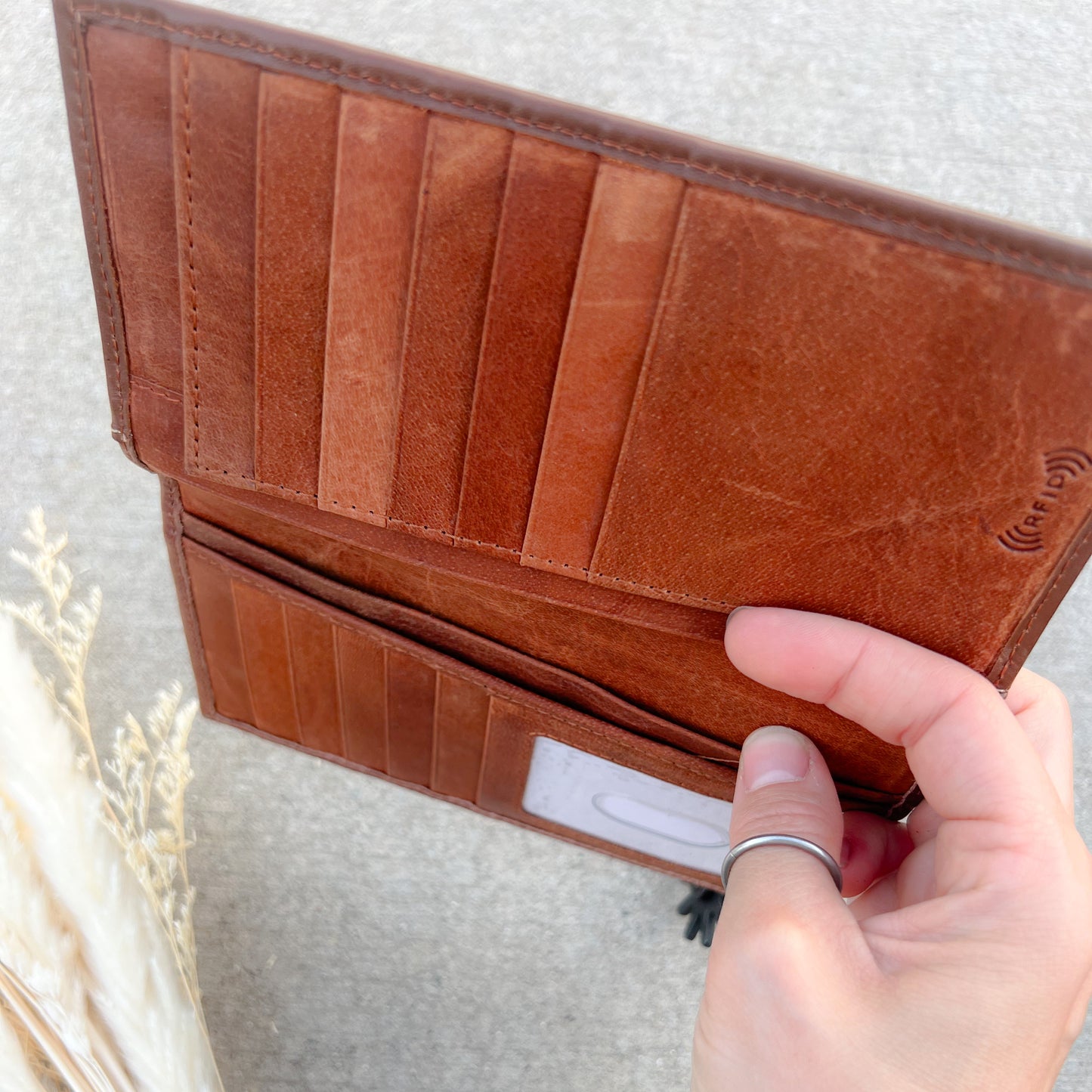 Lane Western Tooled Leather Men's Rodeo Wallet