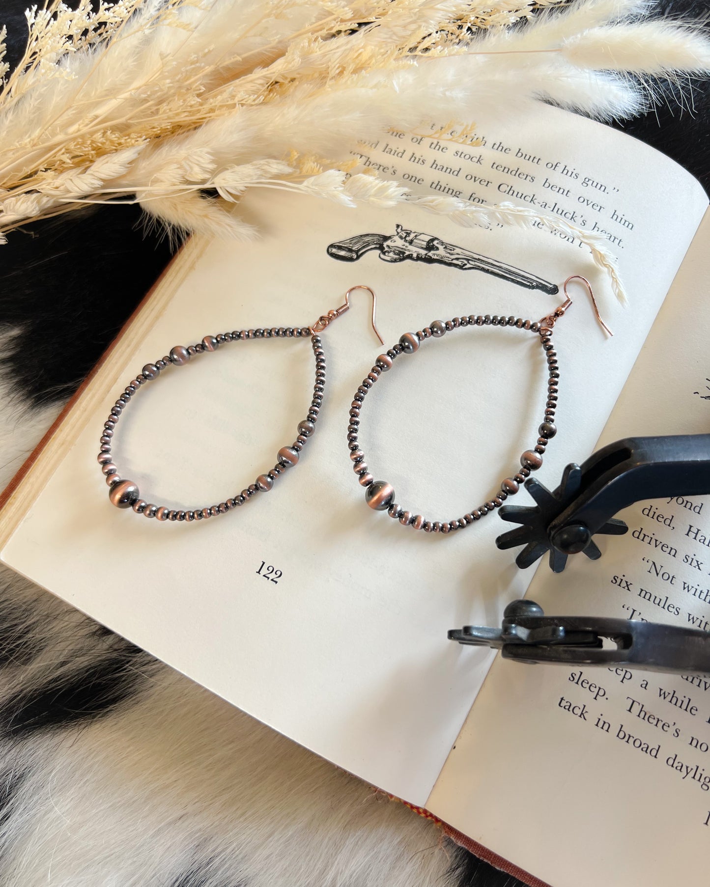 Simple Navajo Style Pearl Dangle Earings- Multiple Colors