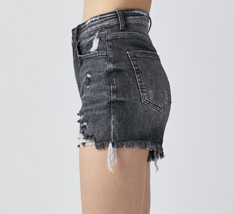 Abby High Rise Risen Shorts - Black