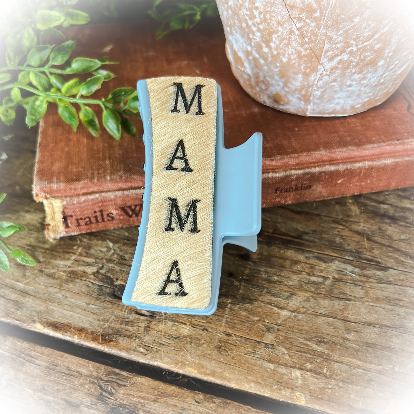 Mama Western Cowhide Claw Clips