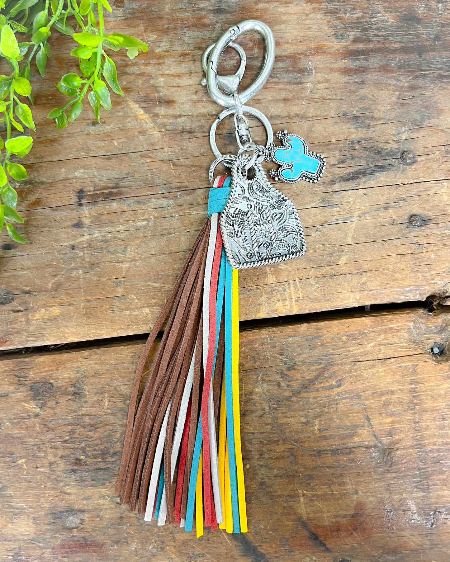Cow Tag Initial Keychain