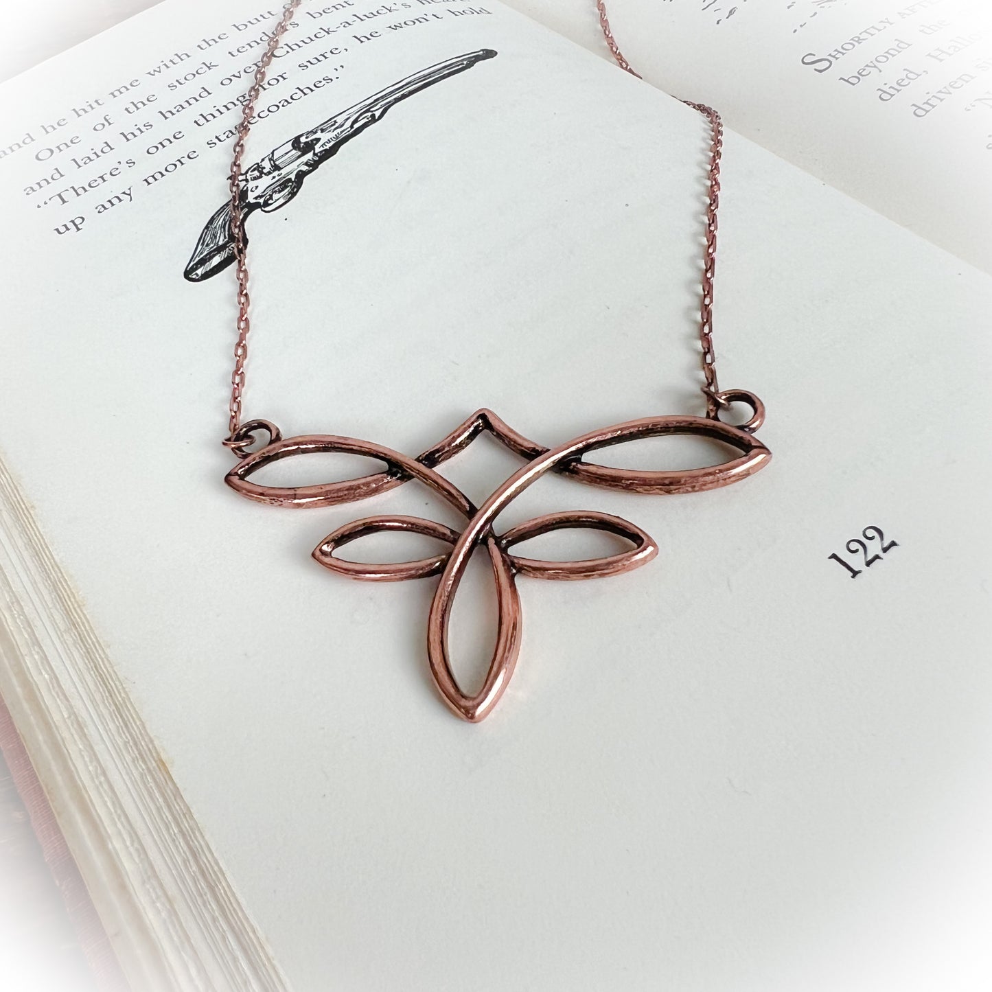 All Laced Up Boot Stitch Necklace - Bronze